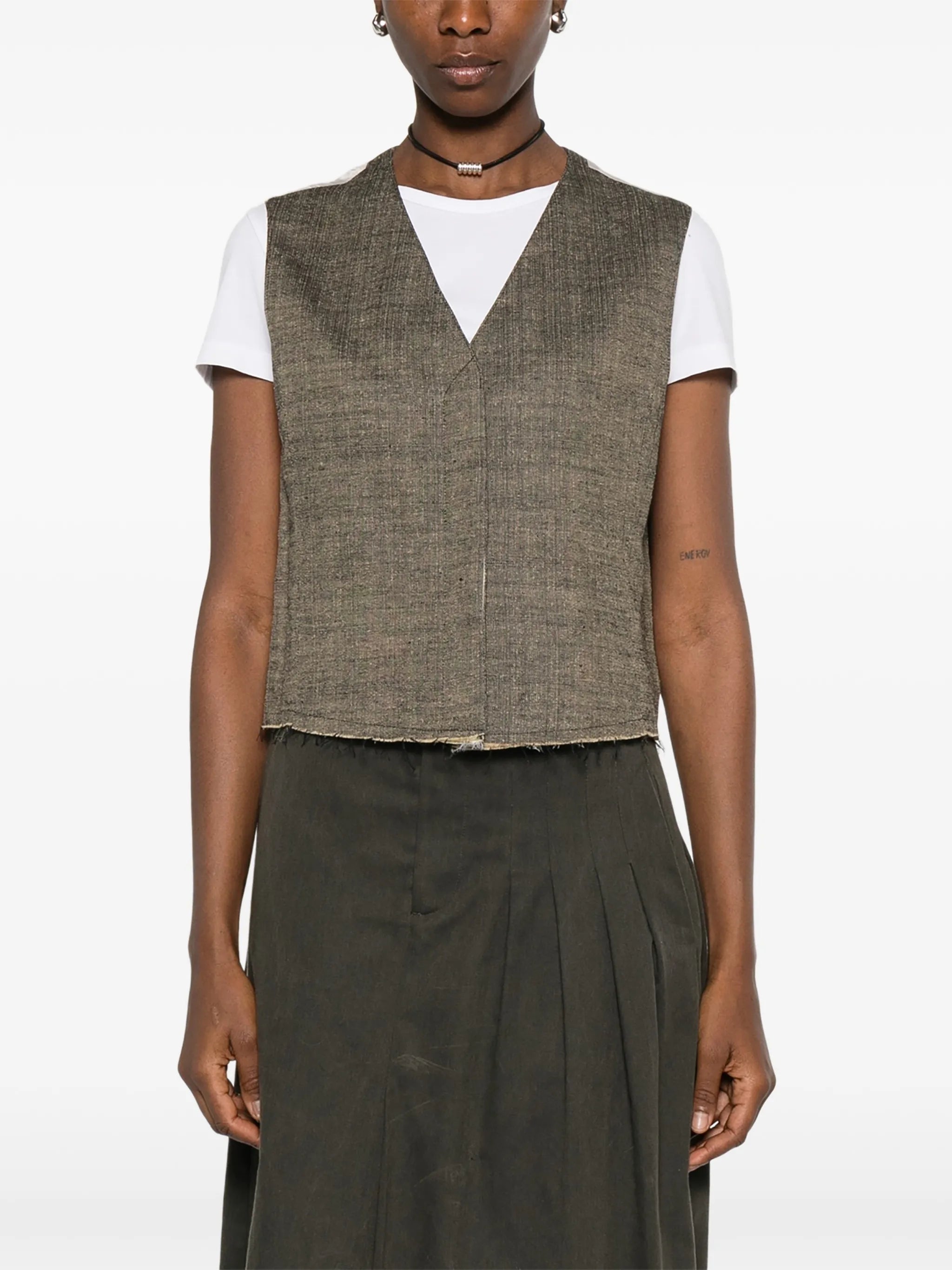Base frayed-edge waistcoat