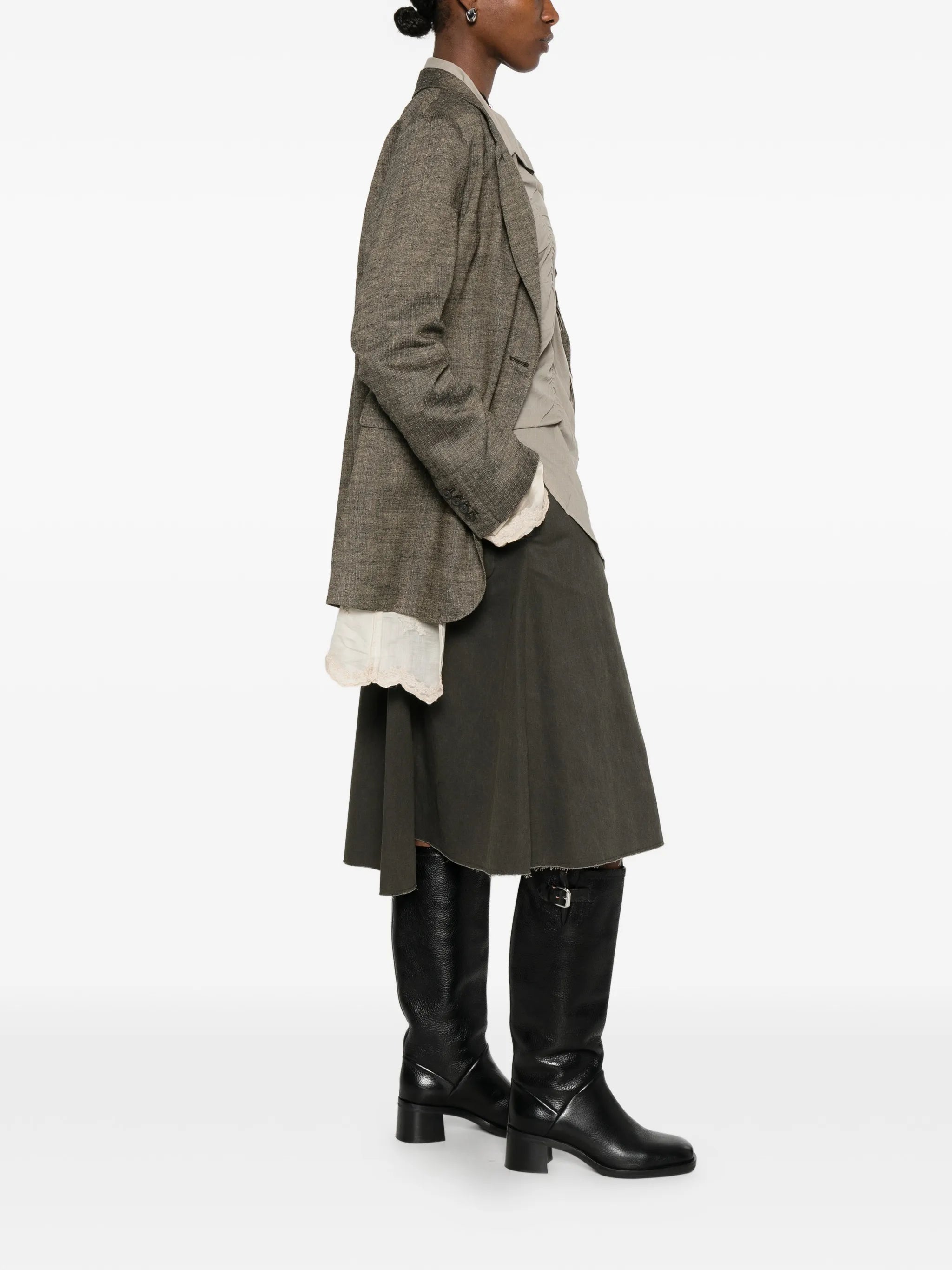Drip lace-trim oversized blazer