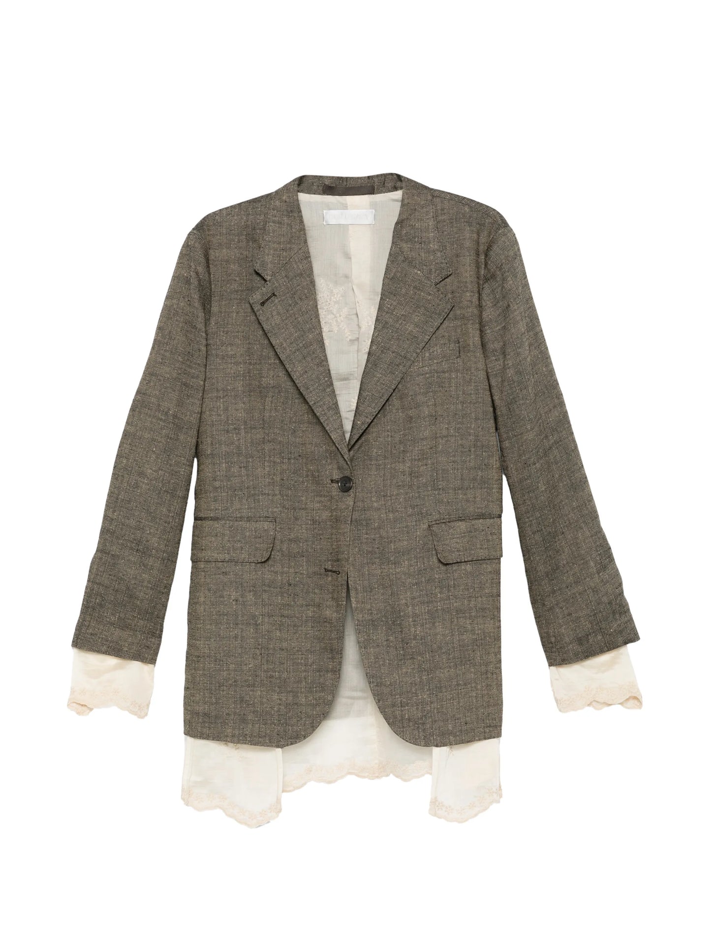 Drip lace-trim oversized blazer