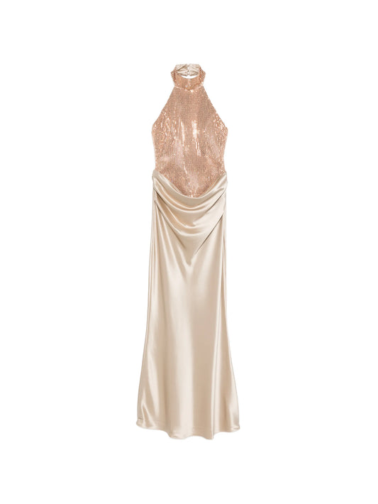 Vanya sequin halter maxi dress