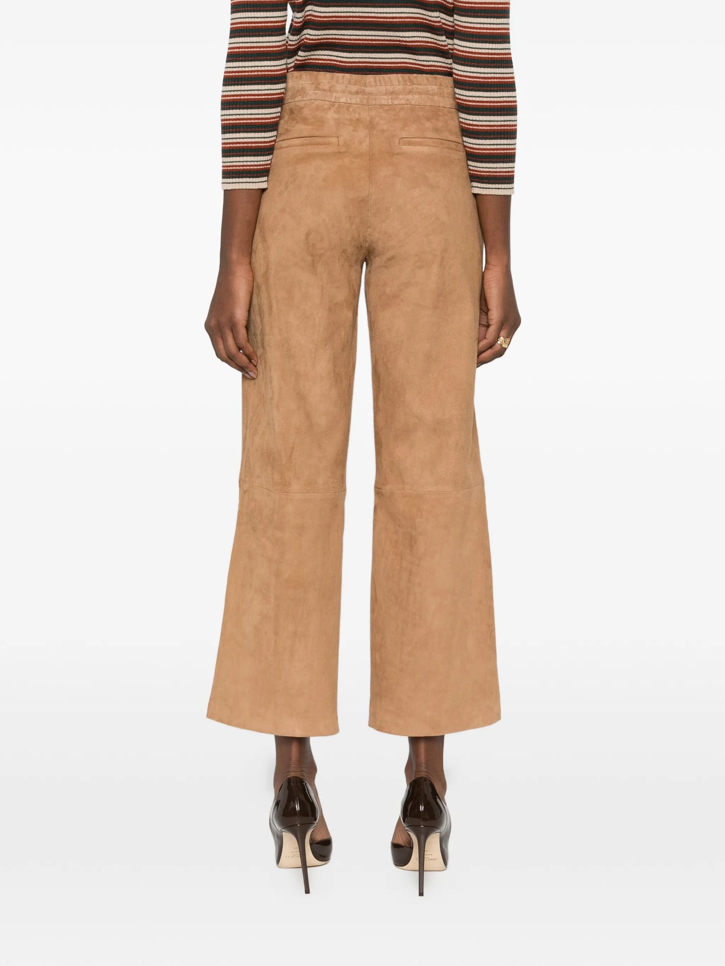 Blair elastic-waistband leather trousers
