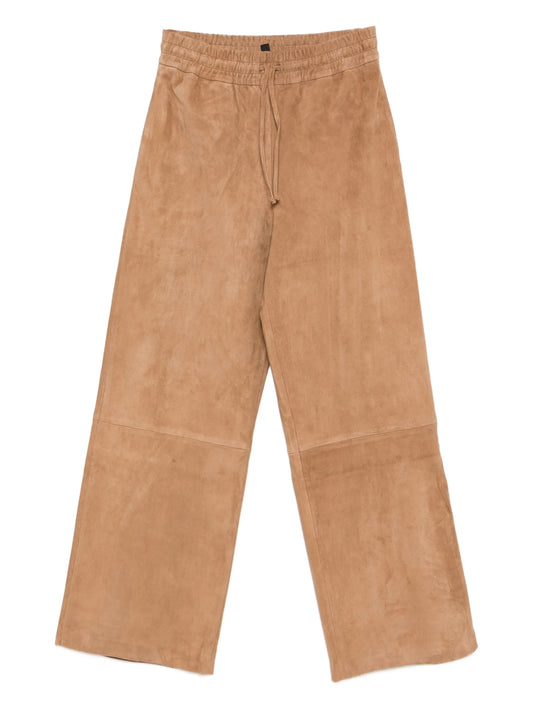 Blair elastic-waistband leather trousers