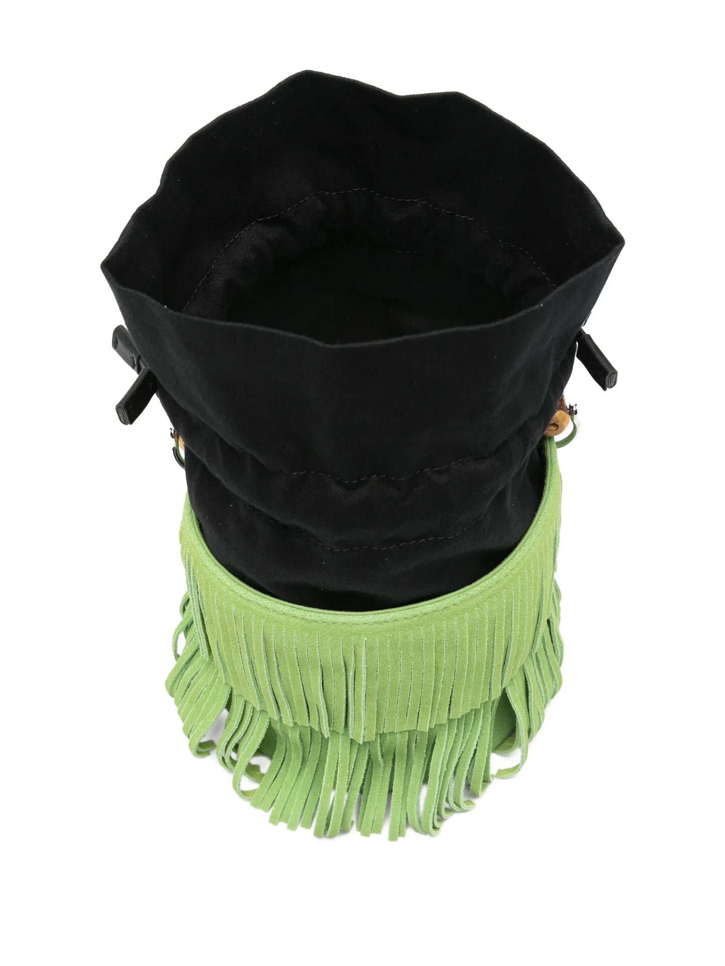 Tiki fringe top-handle tote bag