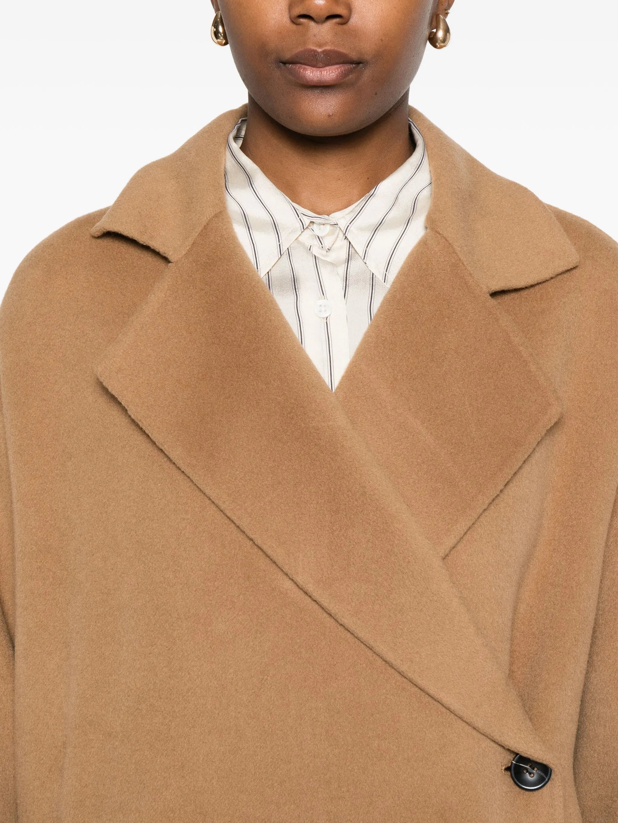 double-breasted patch-pocket coat