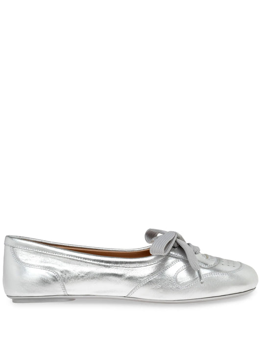 Vault lace-up perforated ballet flats