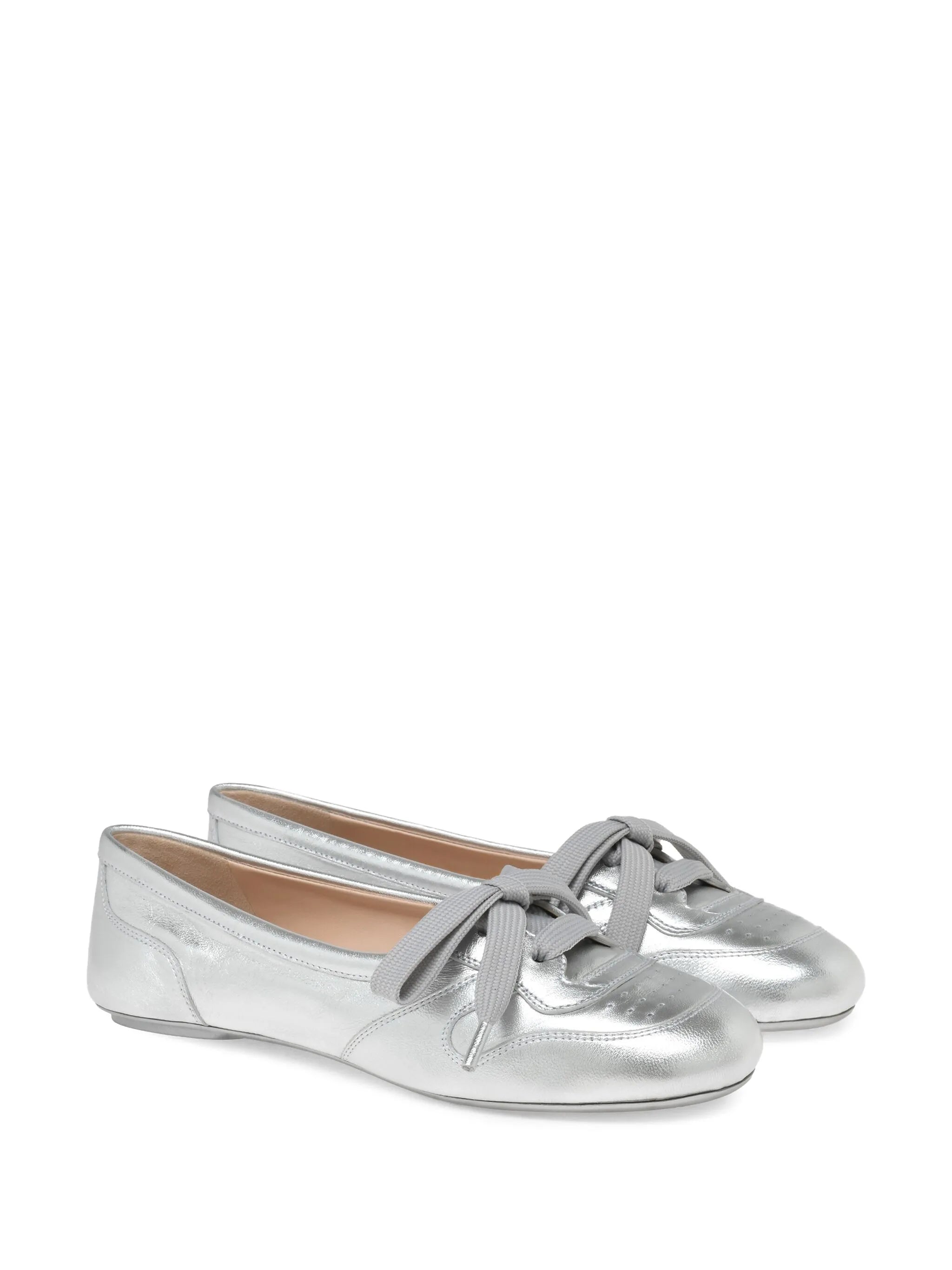 Vault lace-up perforated ballet flats