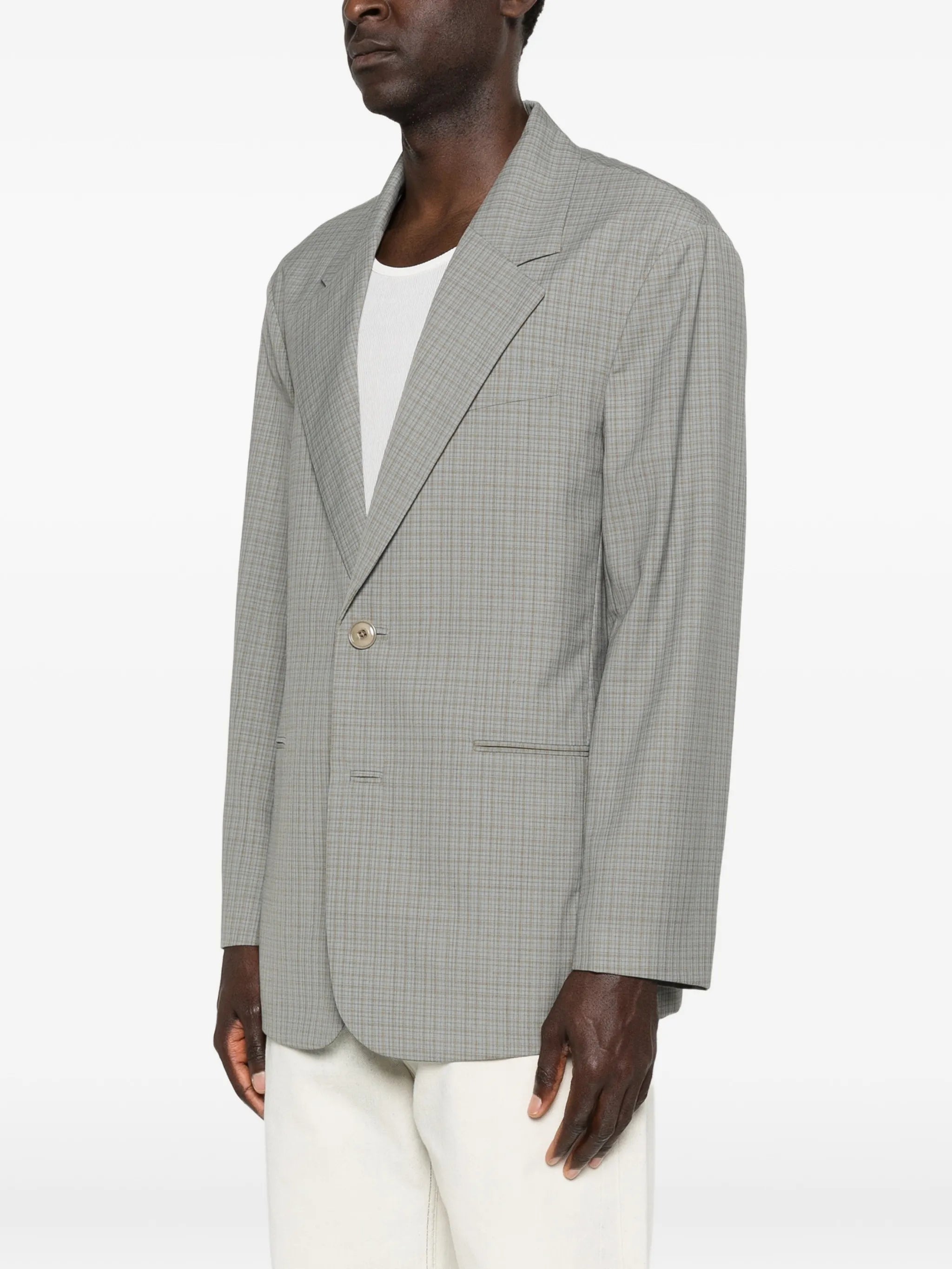 Industry check-pattern blazer