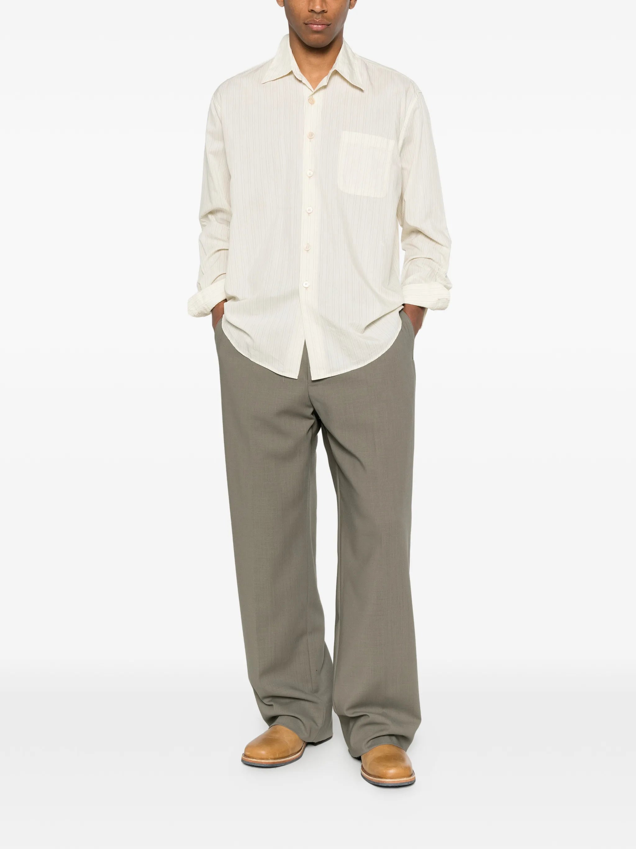 Above pinstriped shirt