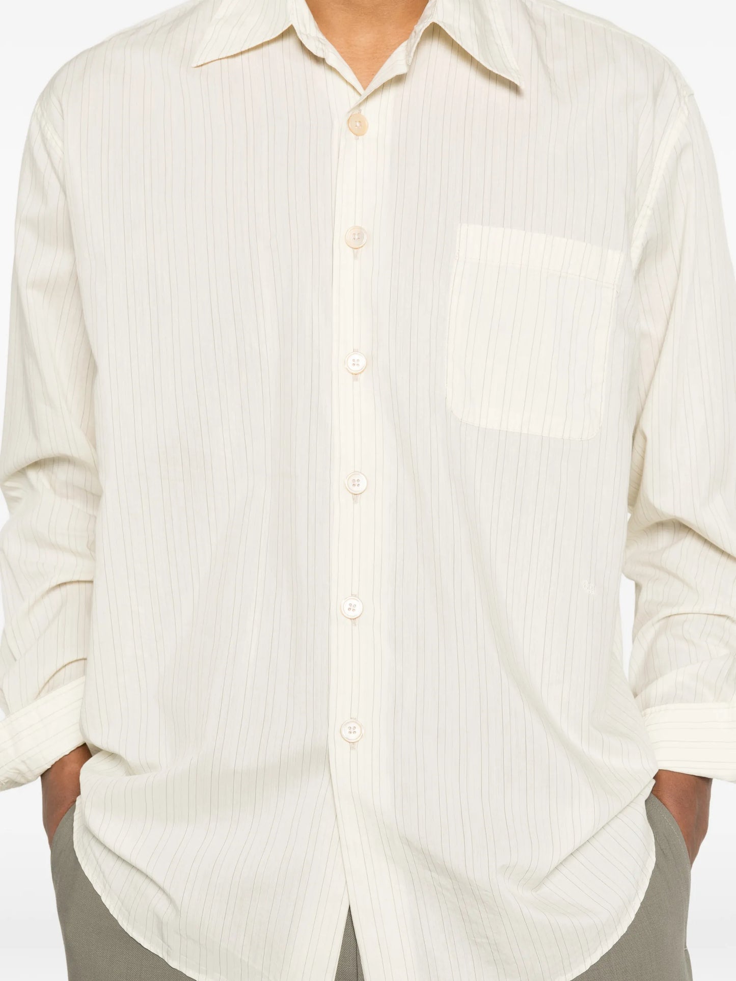 Above pinstriped shirt
