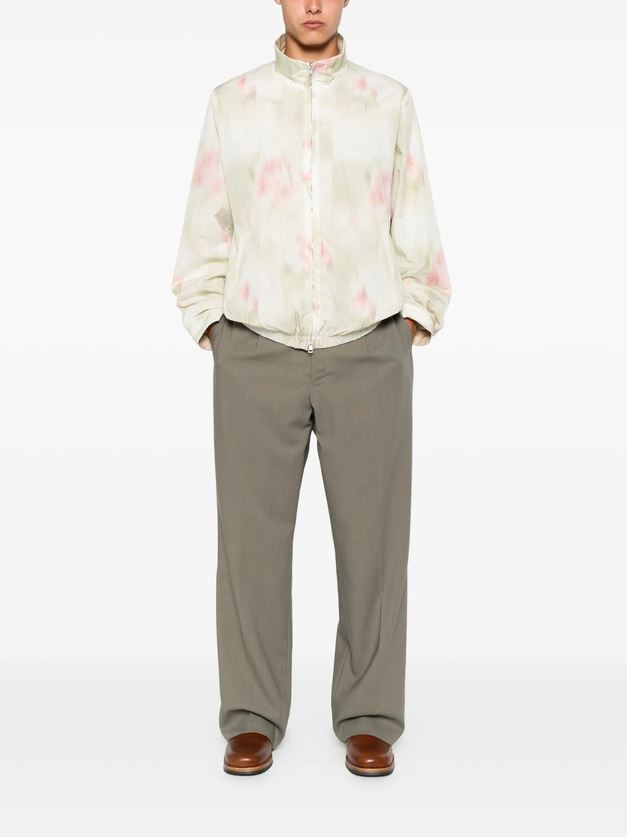 Casino flower-print ripstop jacket