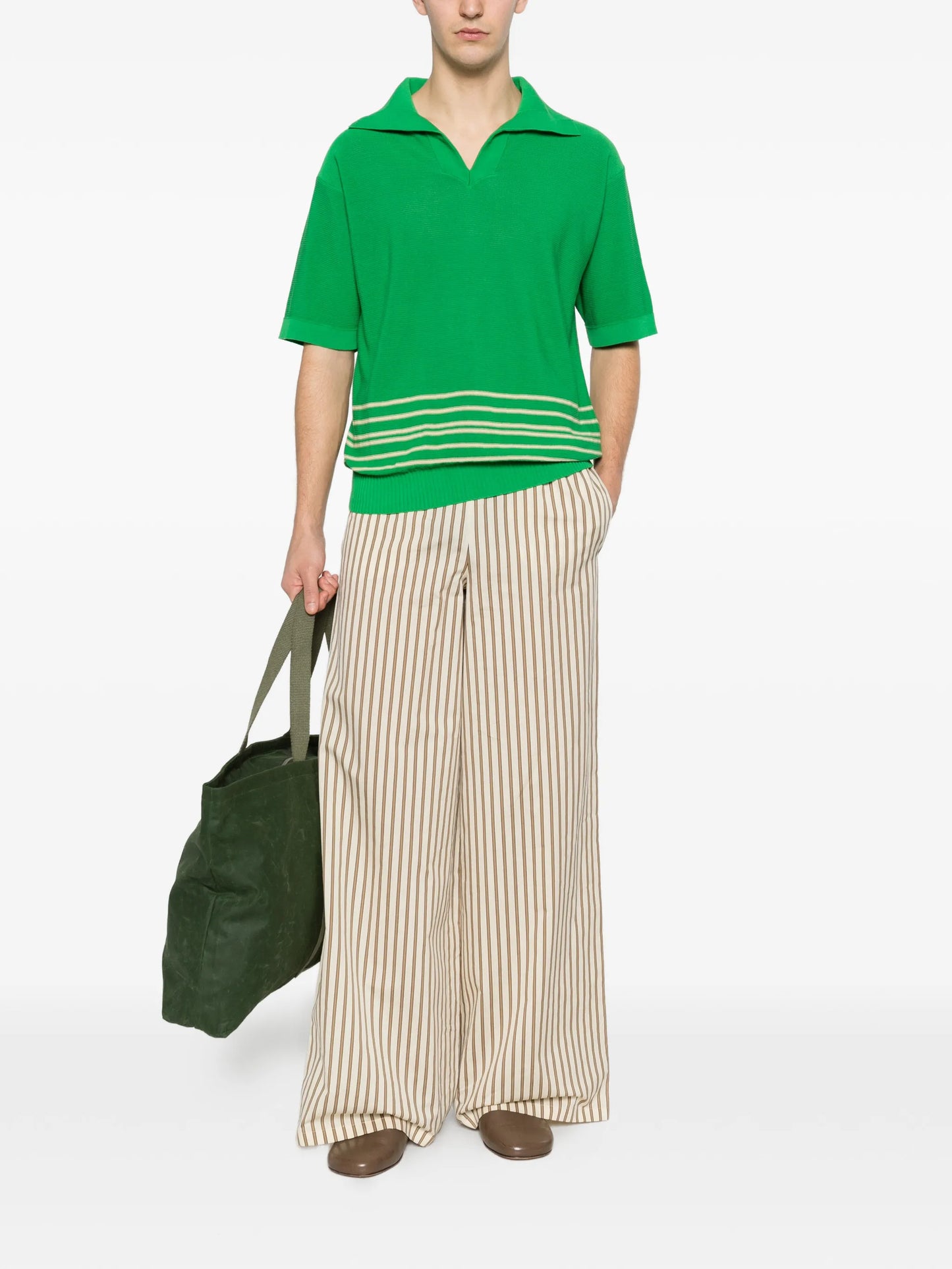 striped boxy polo