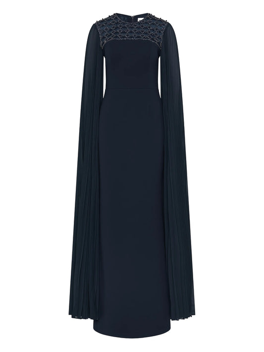 Memphis embellished pleated gown