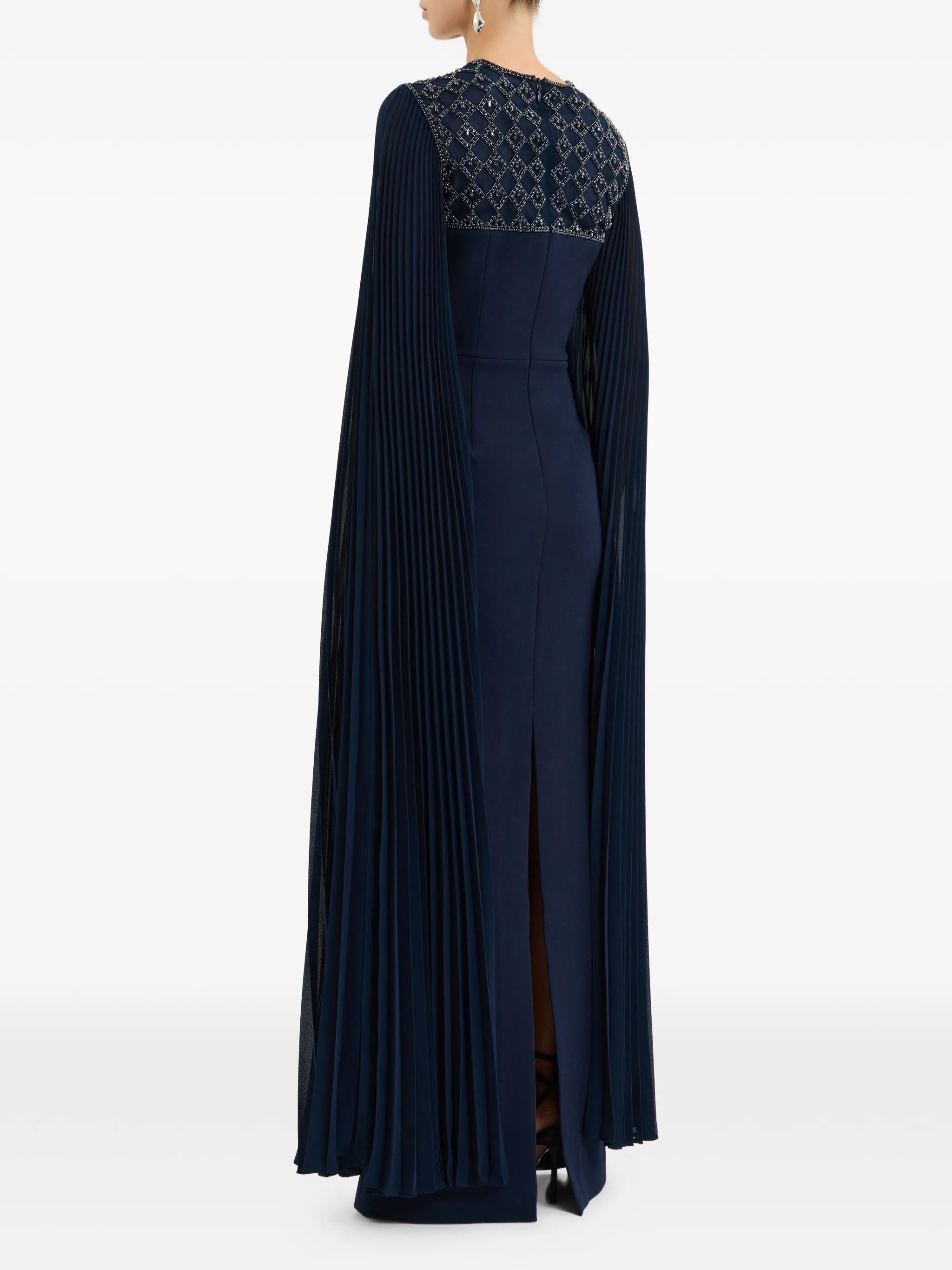 Memphis embellished pleated gown