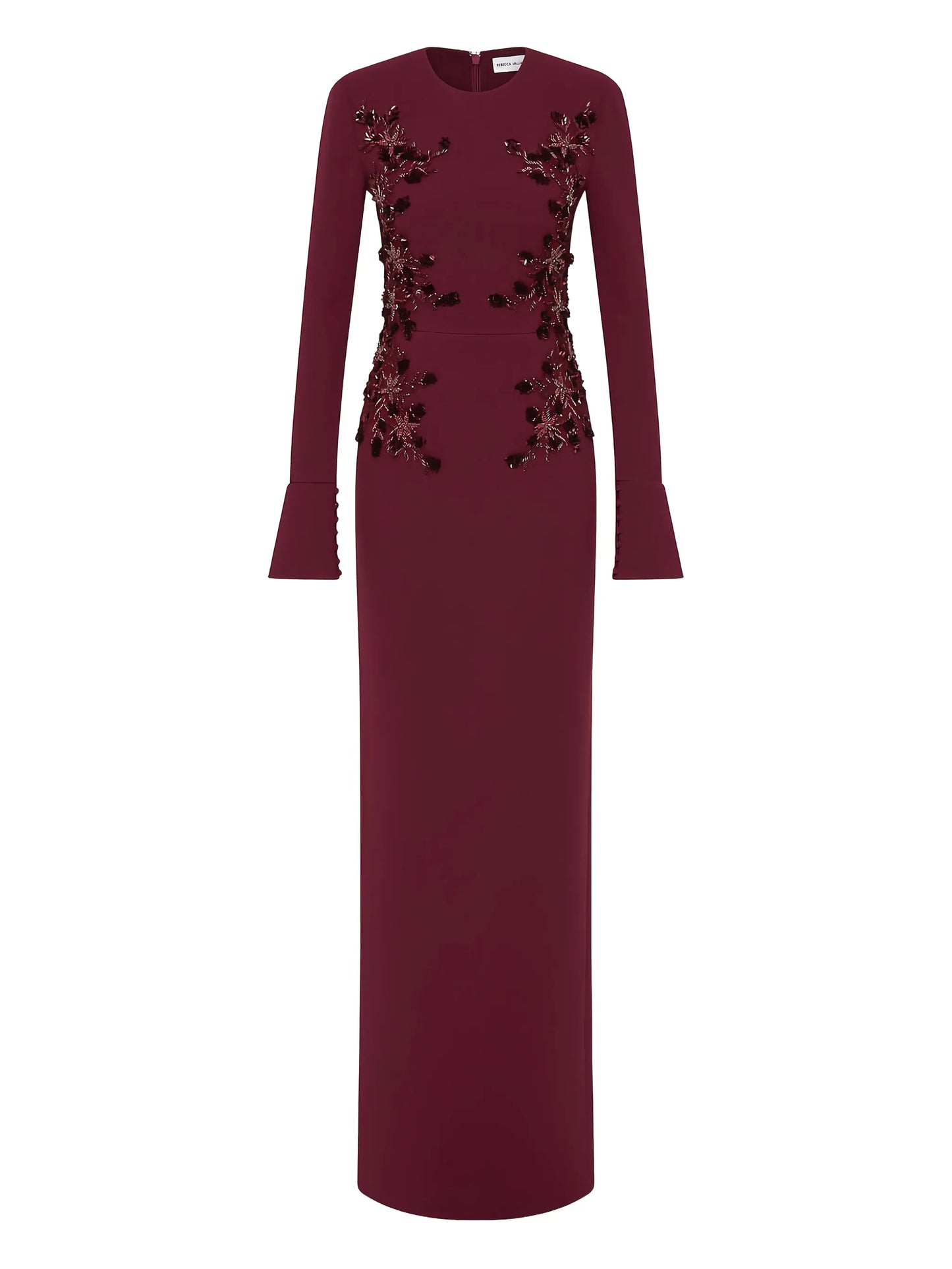 Lulee embellished long-sleeve maxi dress