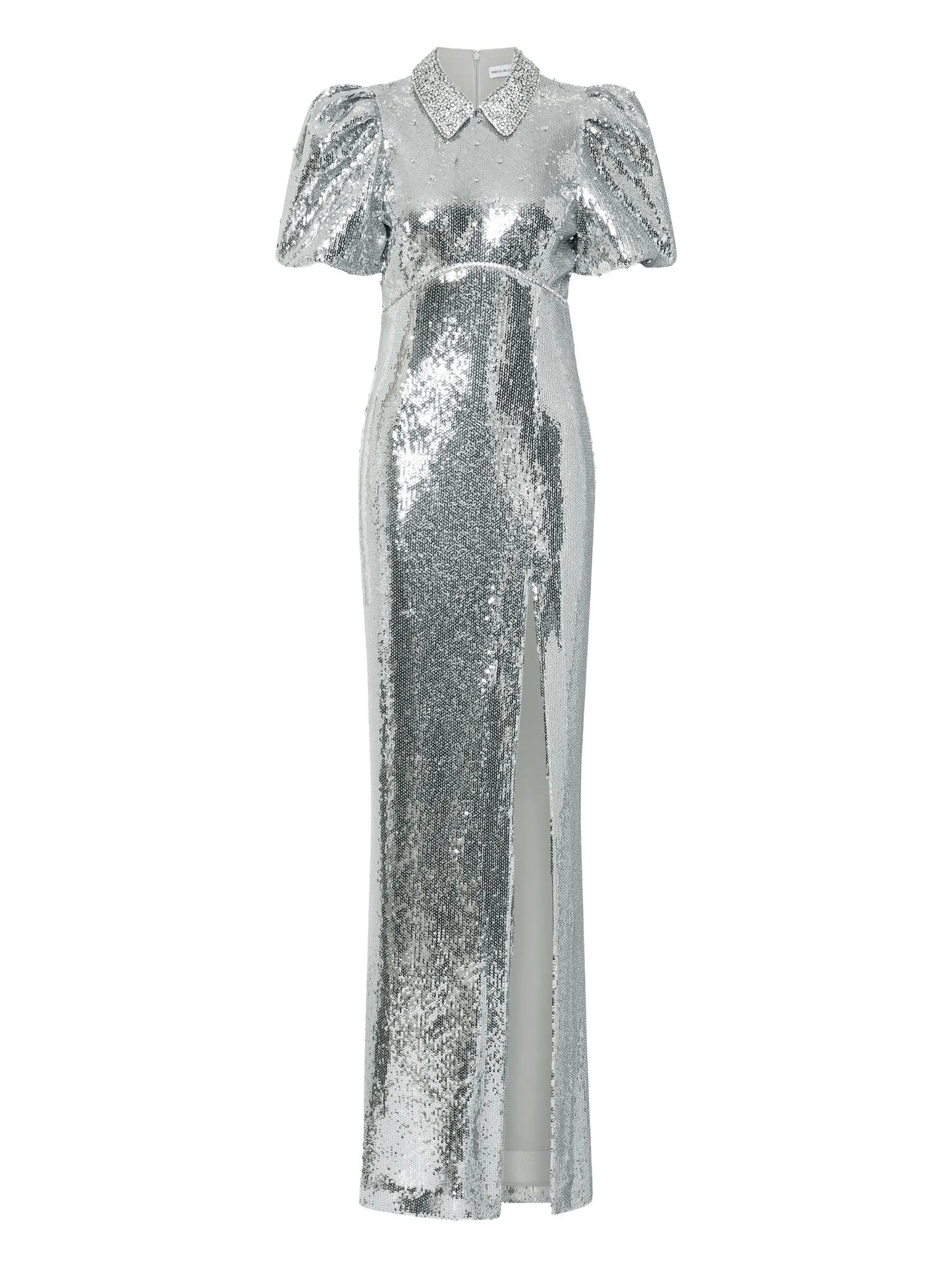 Olympia short-sleeve embellished maxi dress