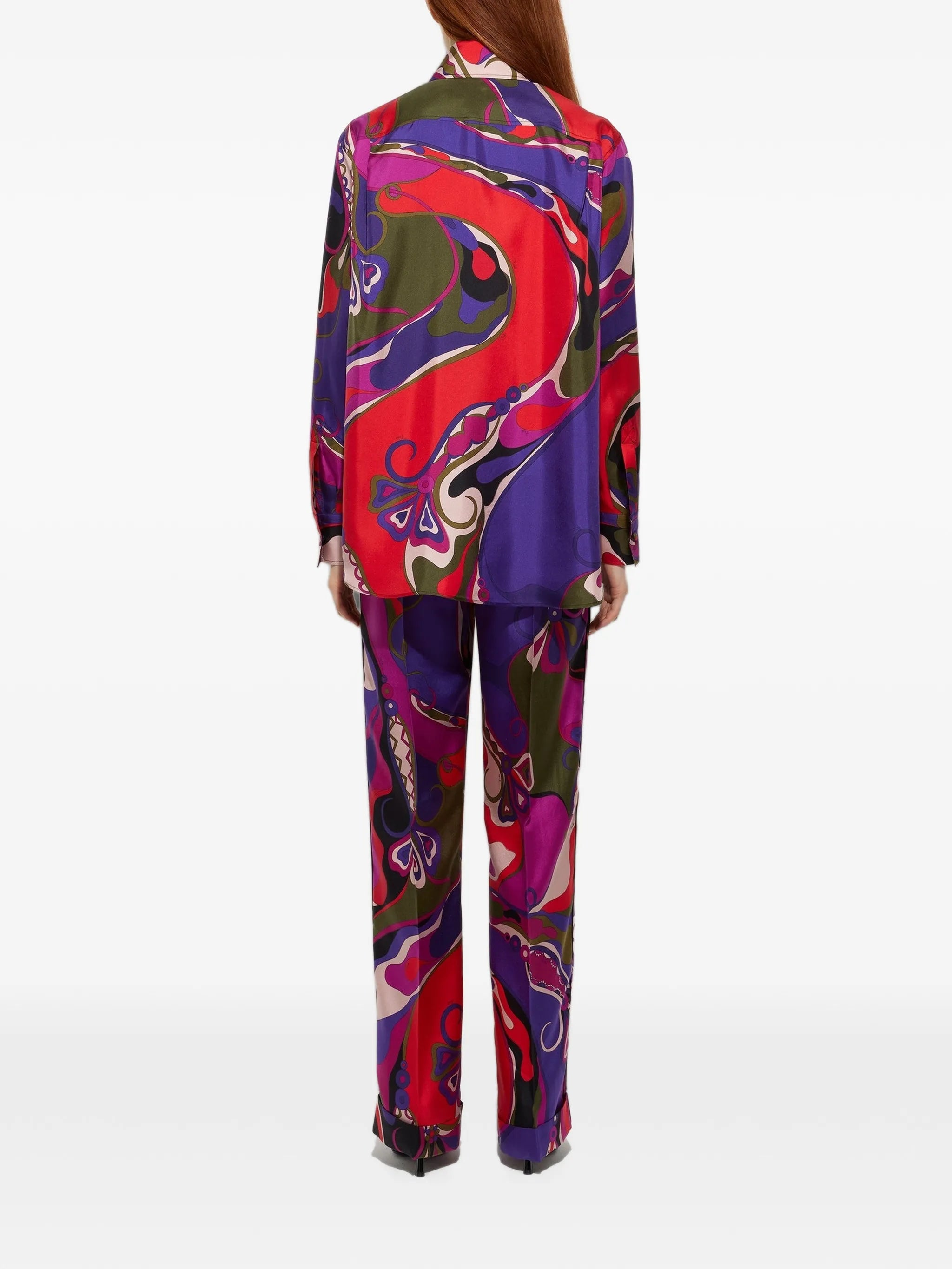 Orchidee-print pajama trousers