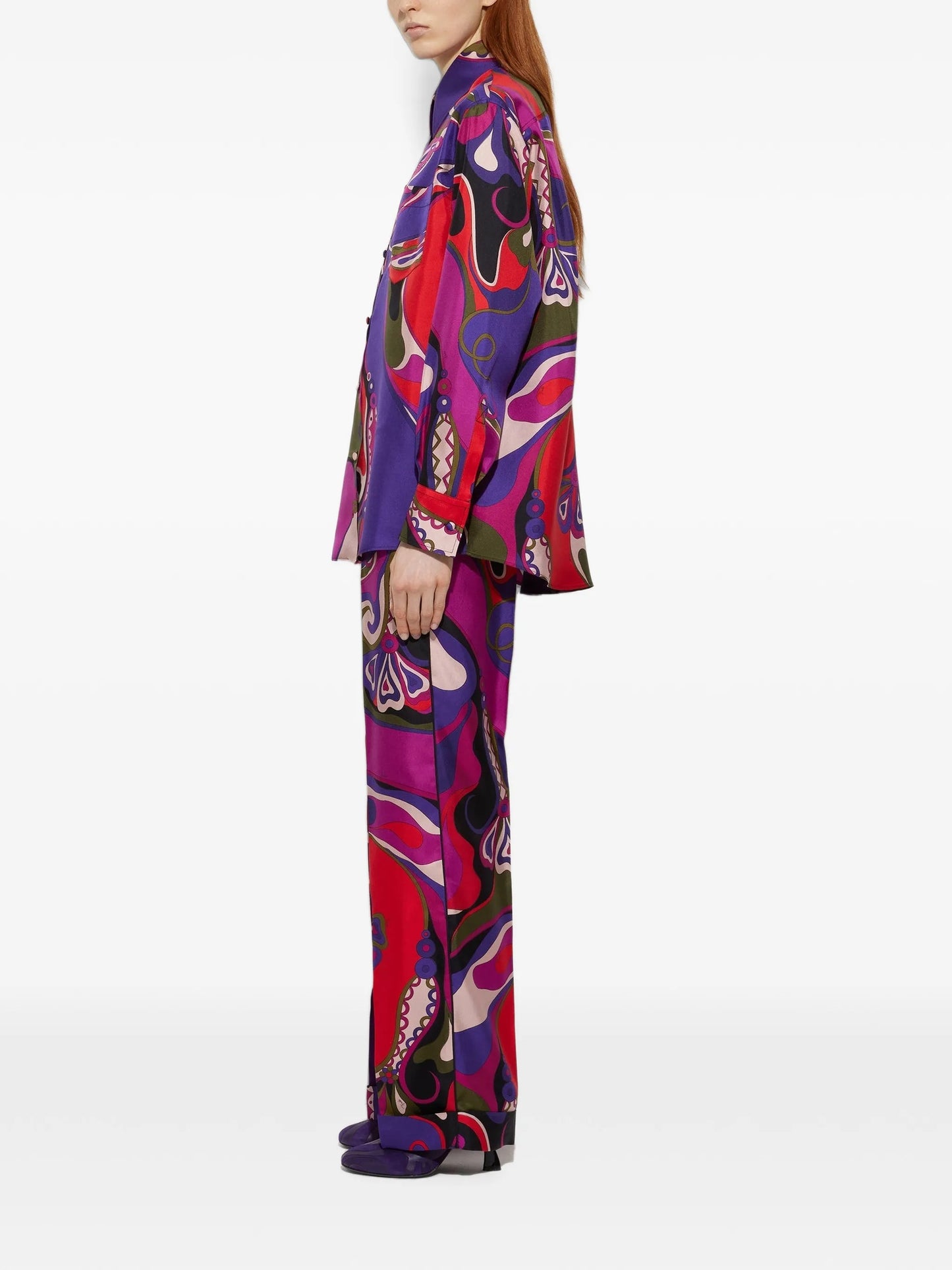 Orchidee-print pajama trousers