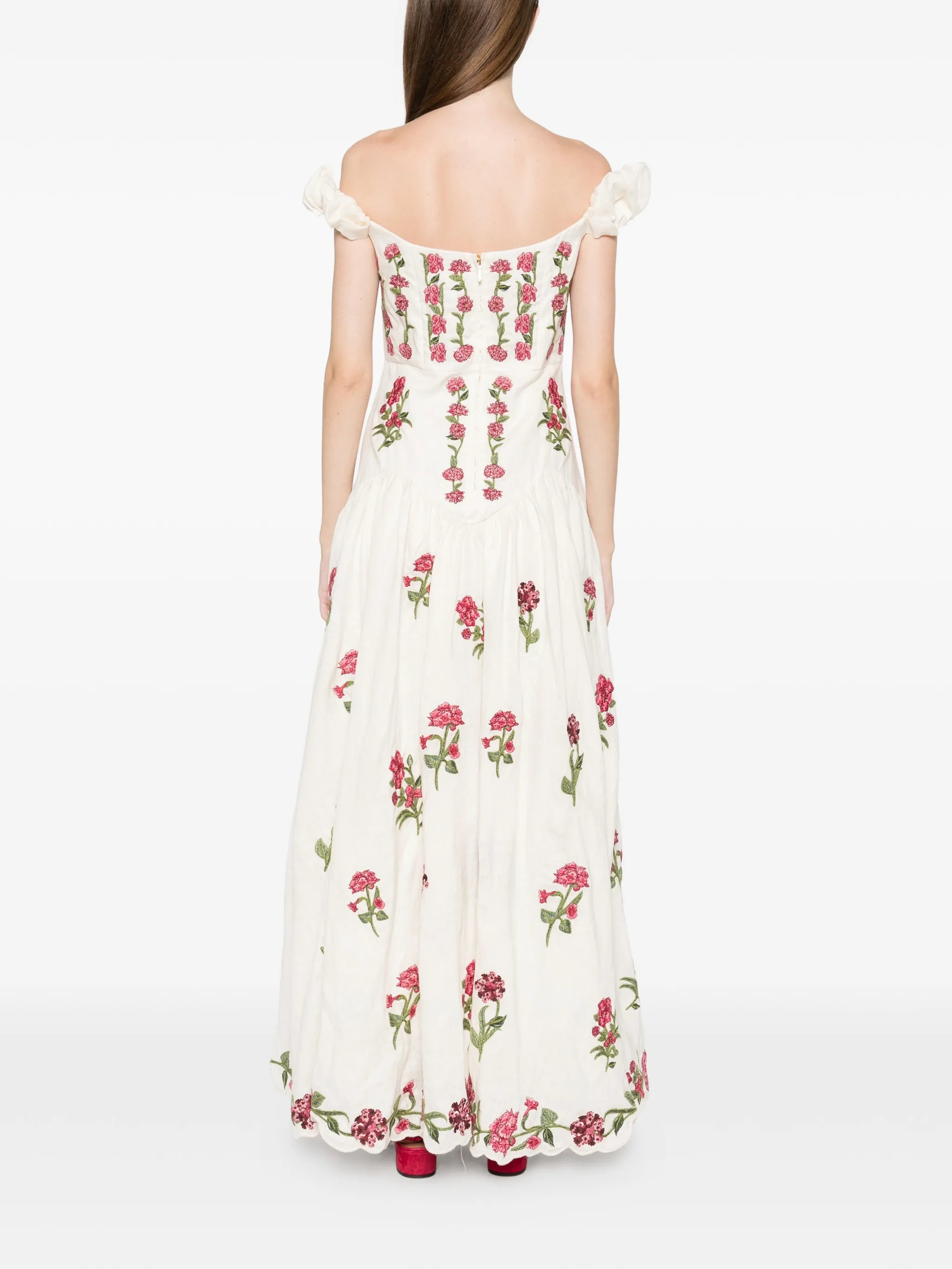 Siembra Quebrada floral-pattern off-shoulder dress