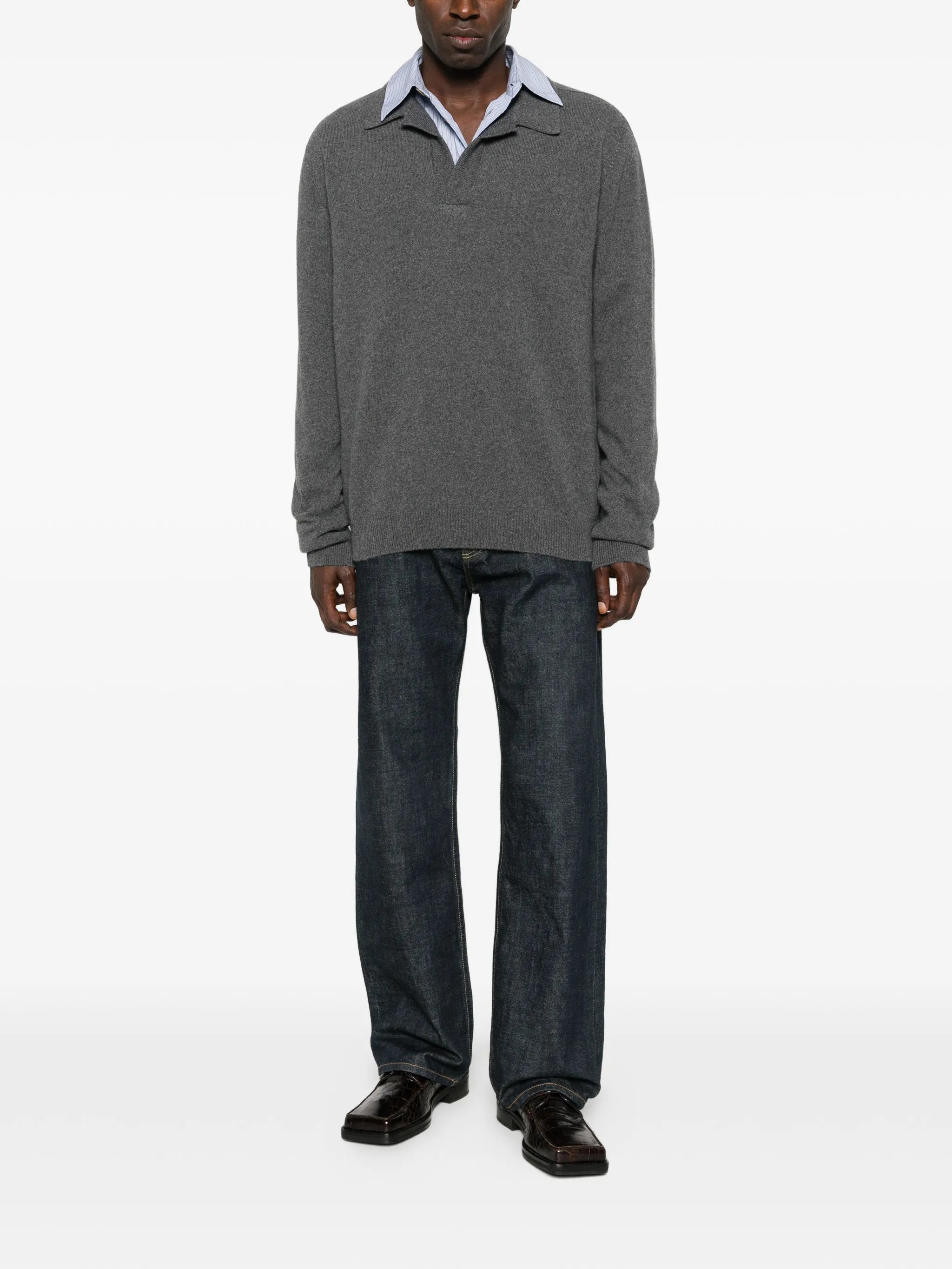polo-collar sweater