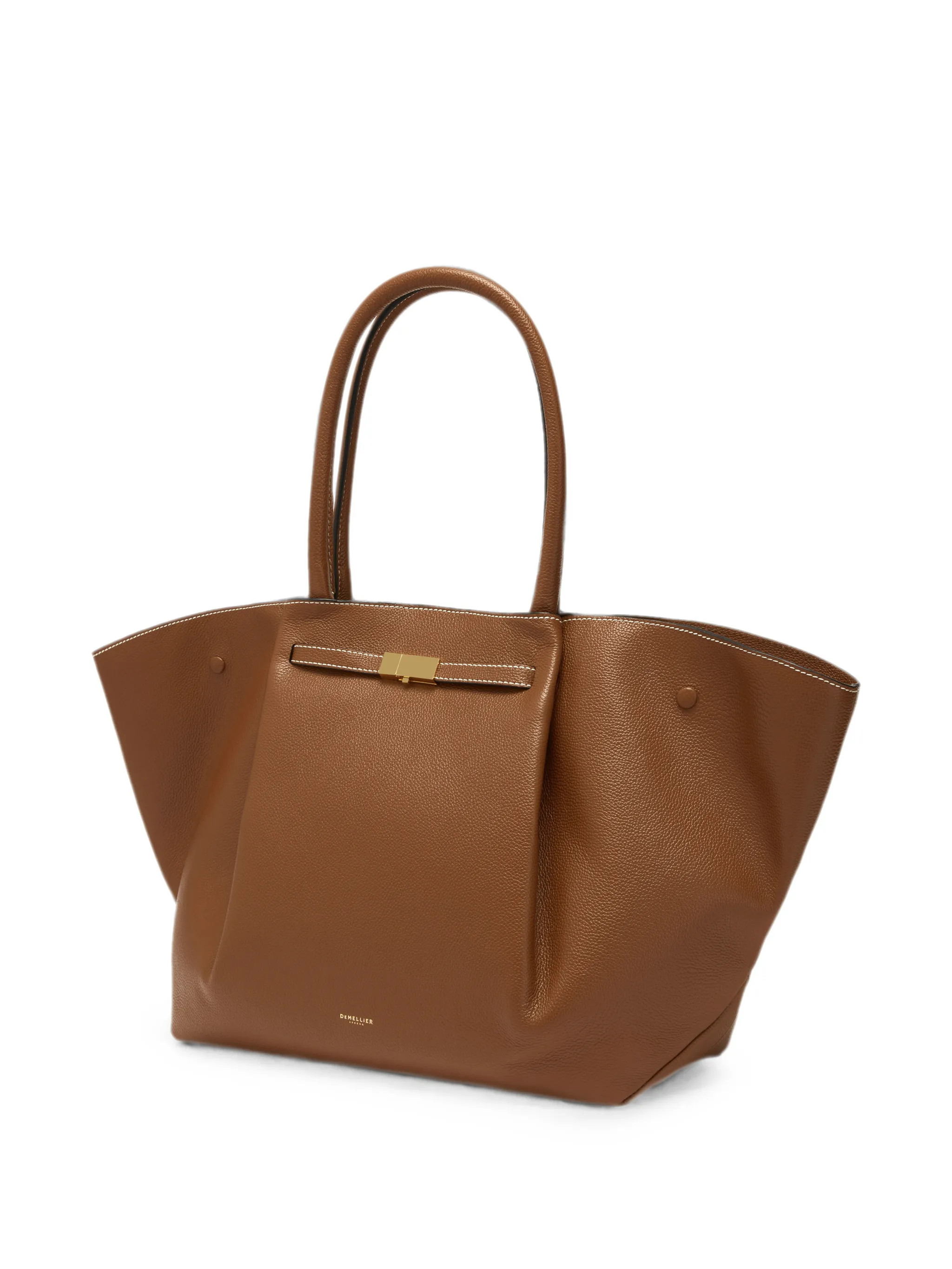 The New York contrast-stitching leather tote bag
