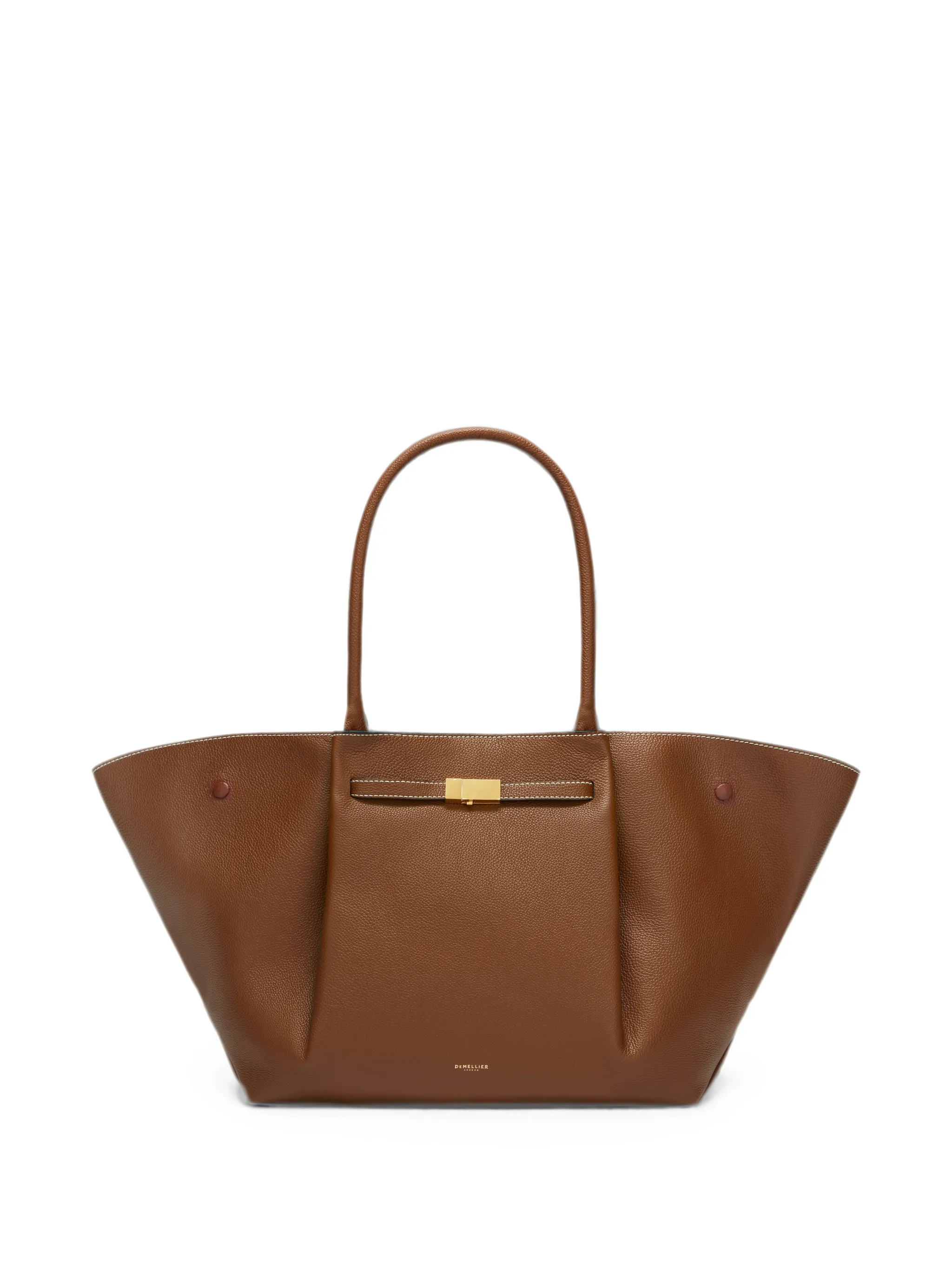 The New York contrast-stitching leather tote bag