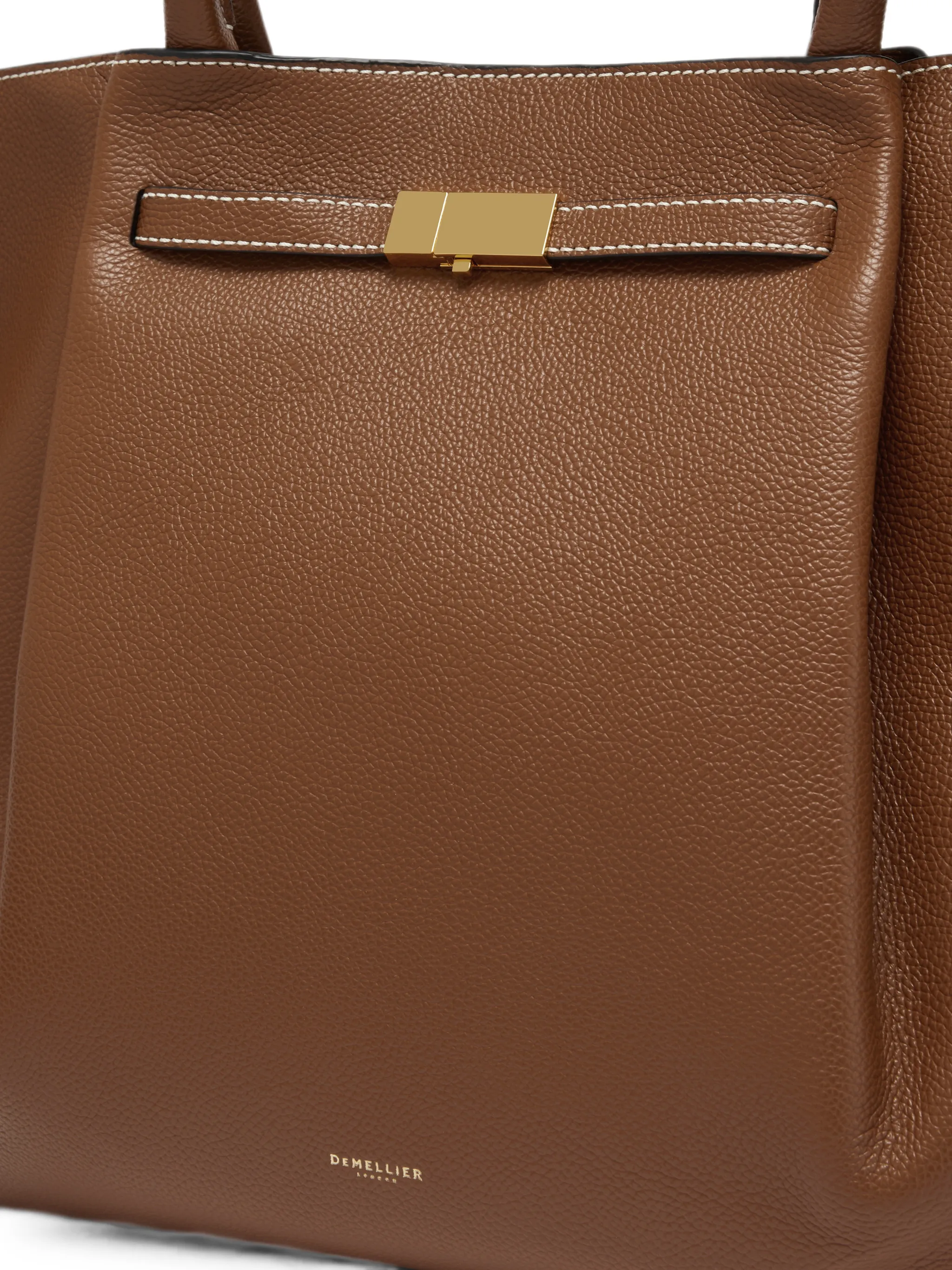 The New York contrast-stitching leather tote bag