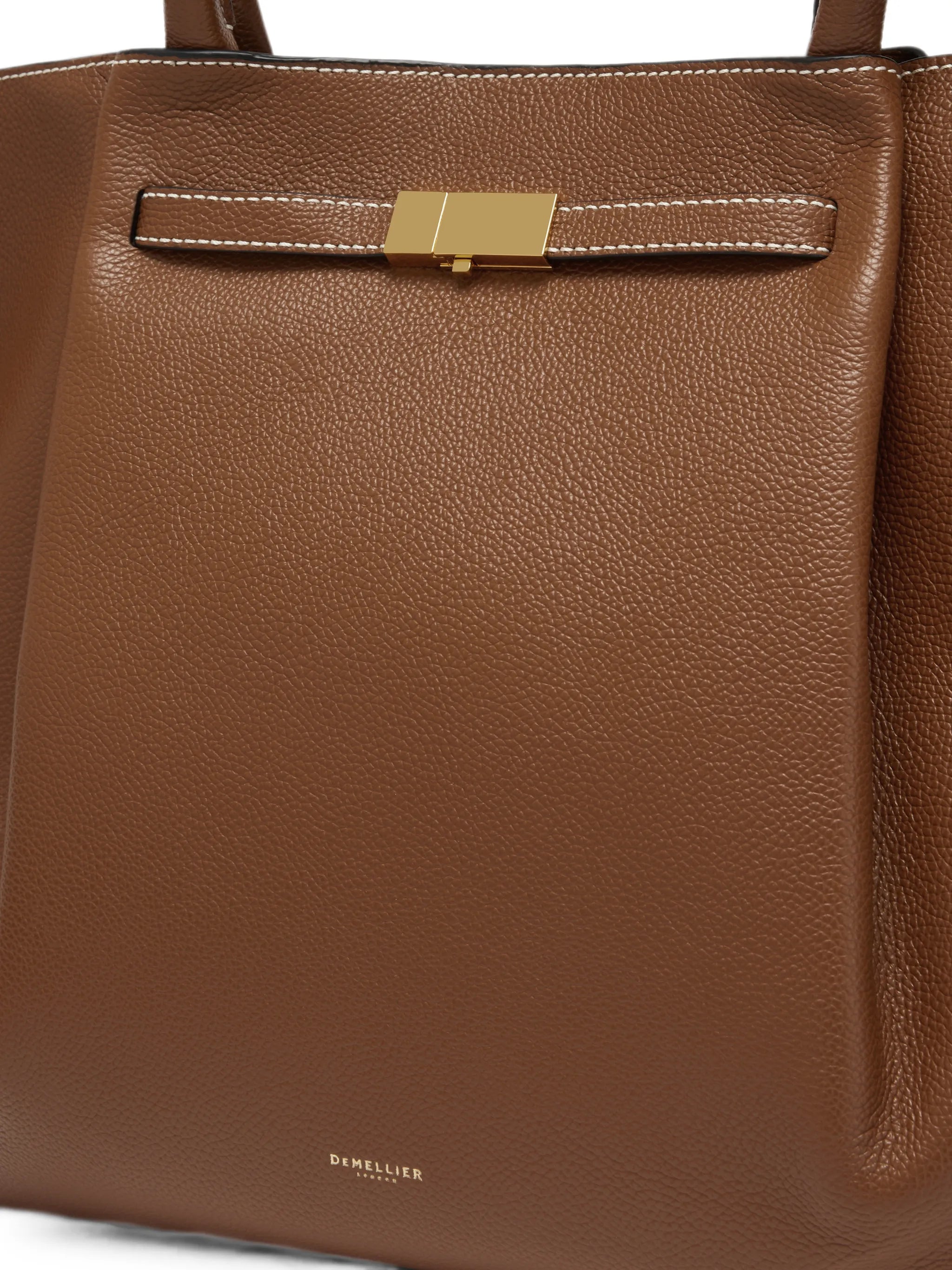 The New York contrast-stitching leather tote bag