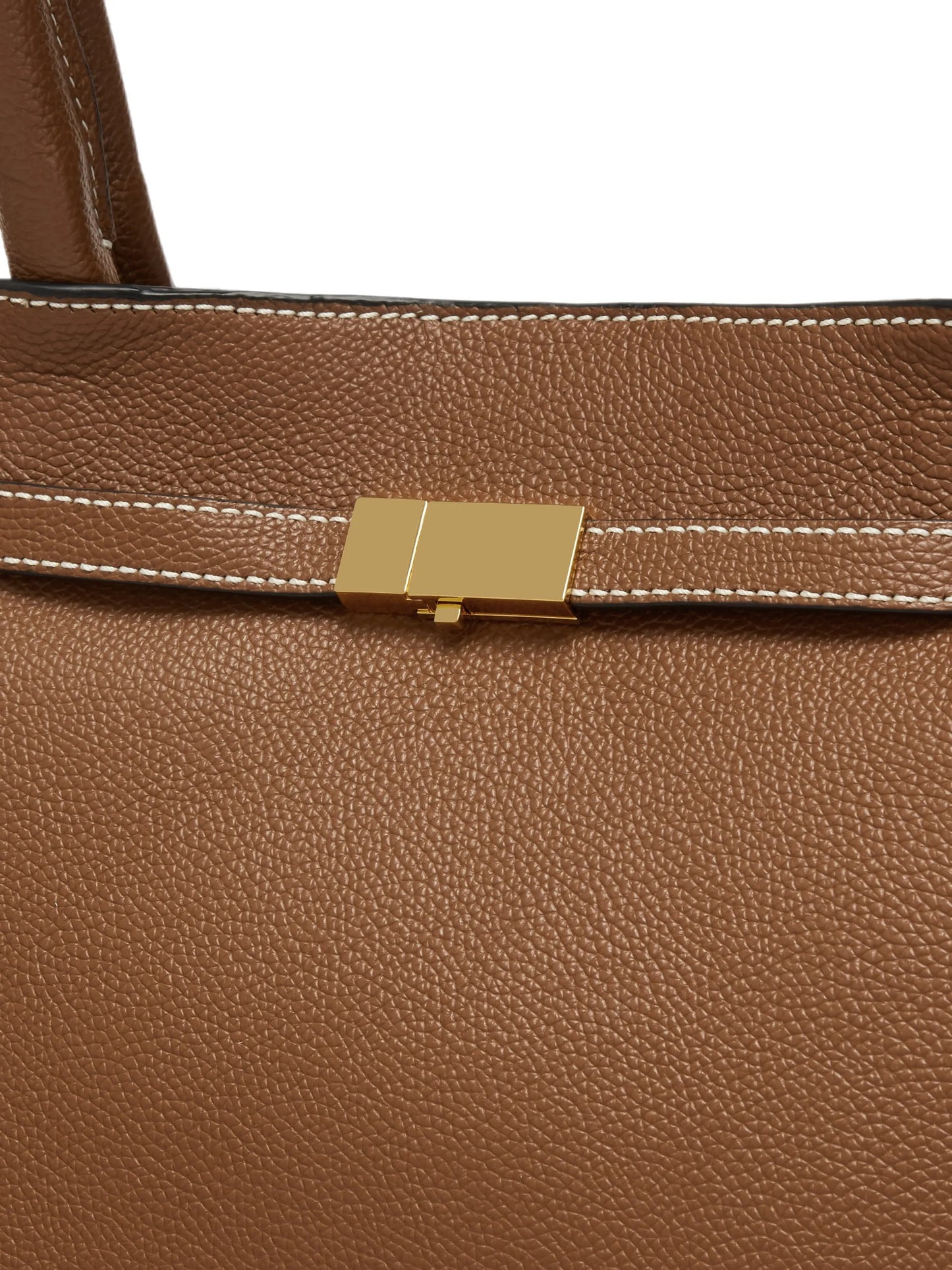 New York grain leather tote bag