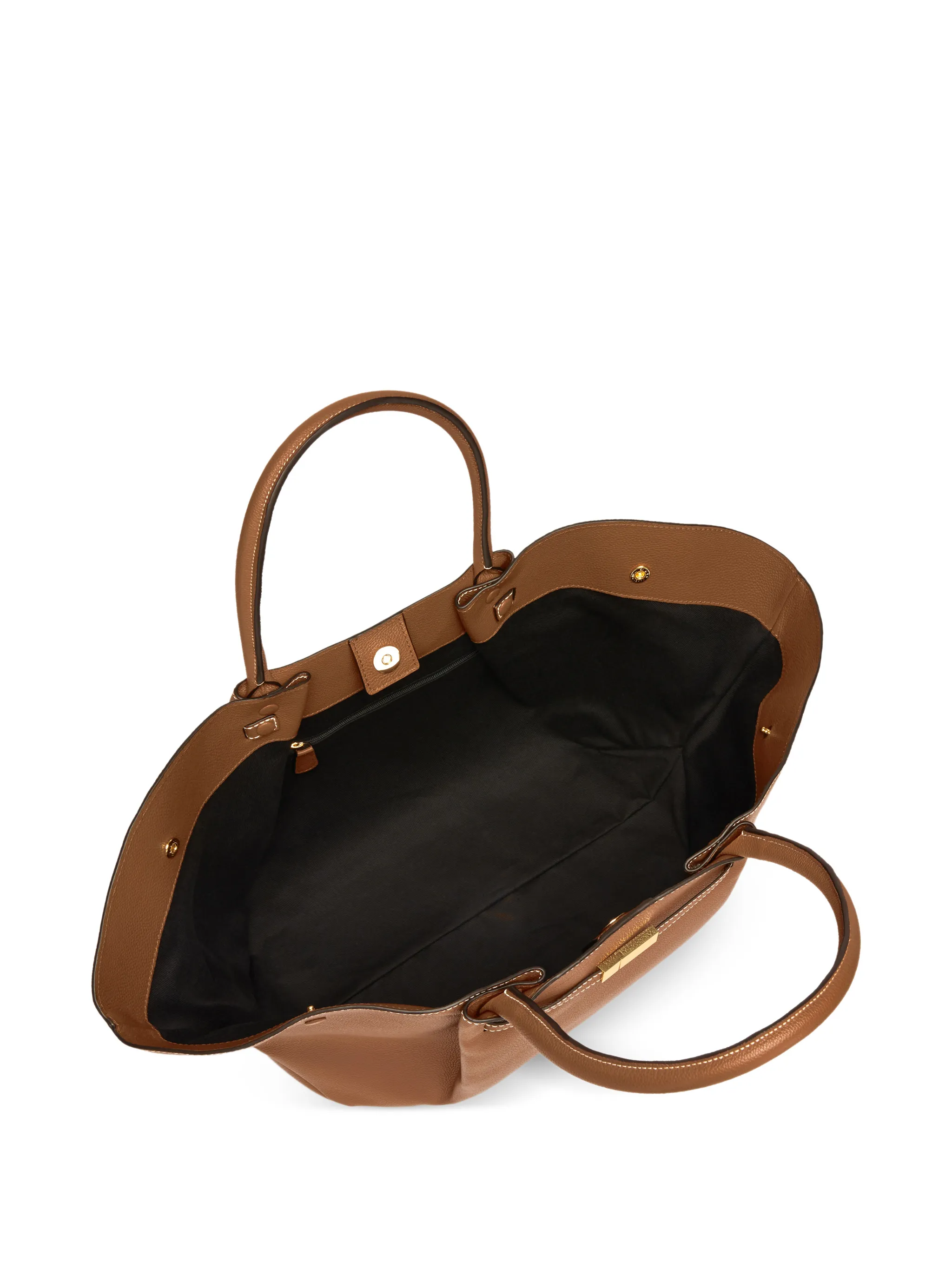 The New York contrast-stitching leather tote bag