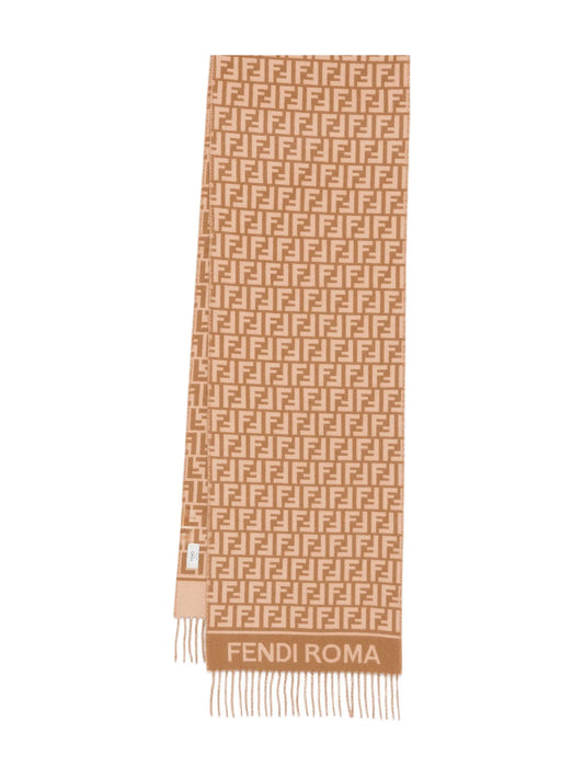 logo-detail fringed scarf