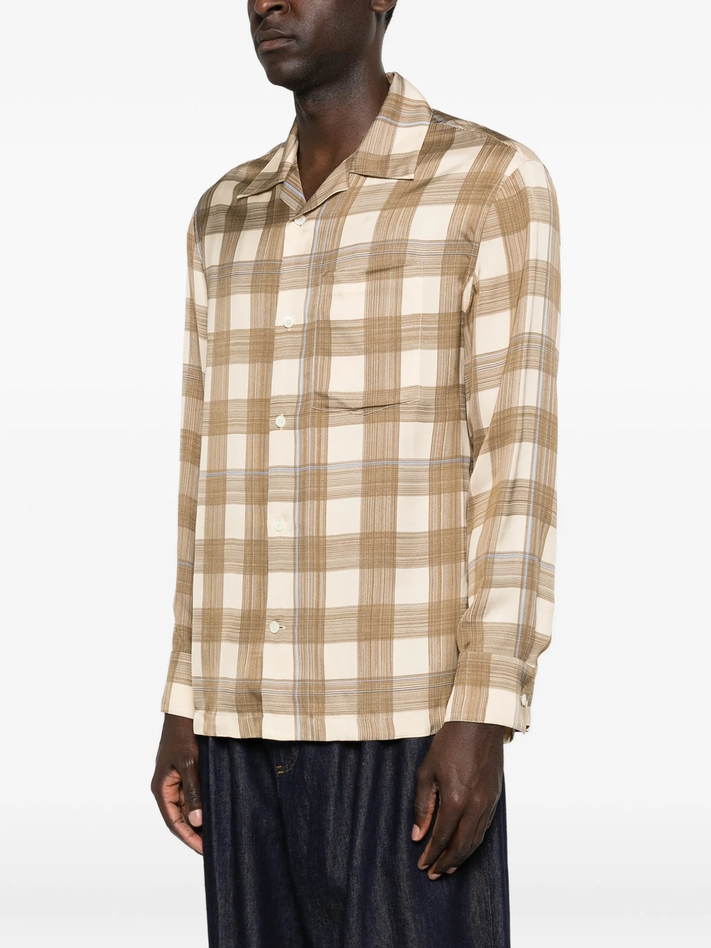 check-print shirt