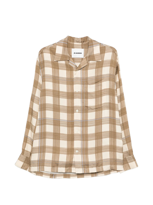 check-print shirt