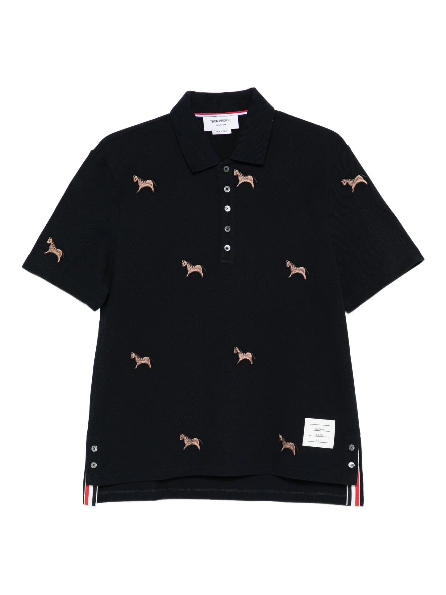 pique horse-embroidery polo shirt