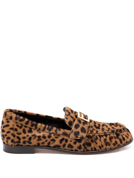 Baguette leopard-print loafers
