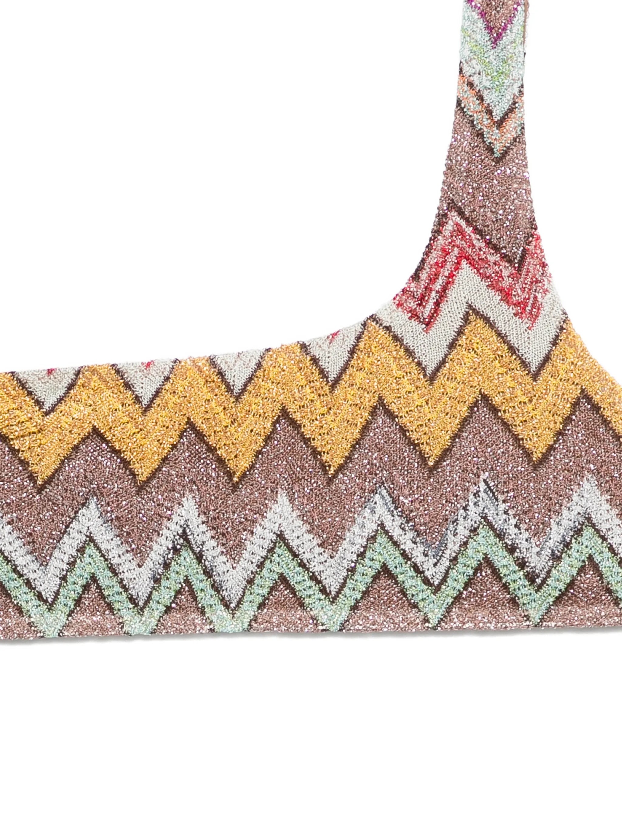zigzag one-shoulder bikini