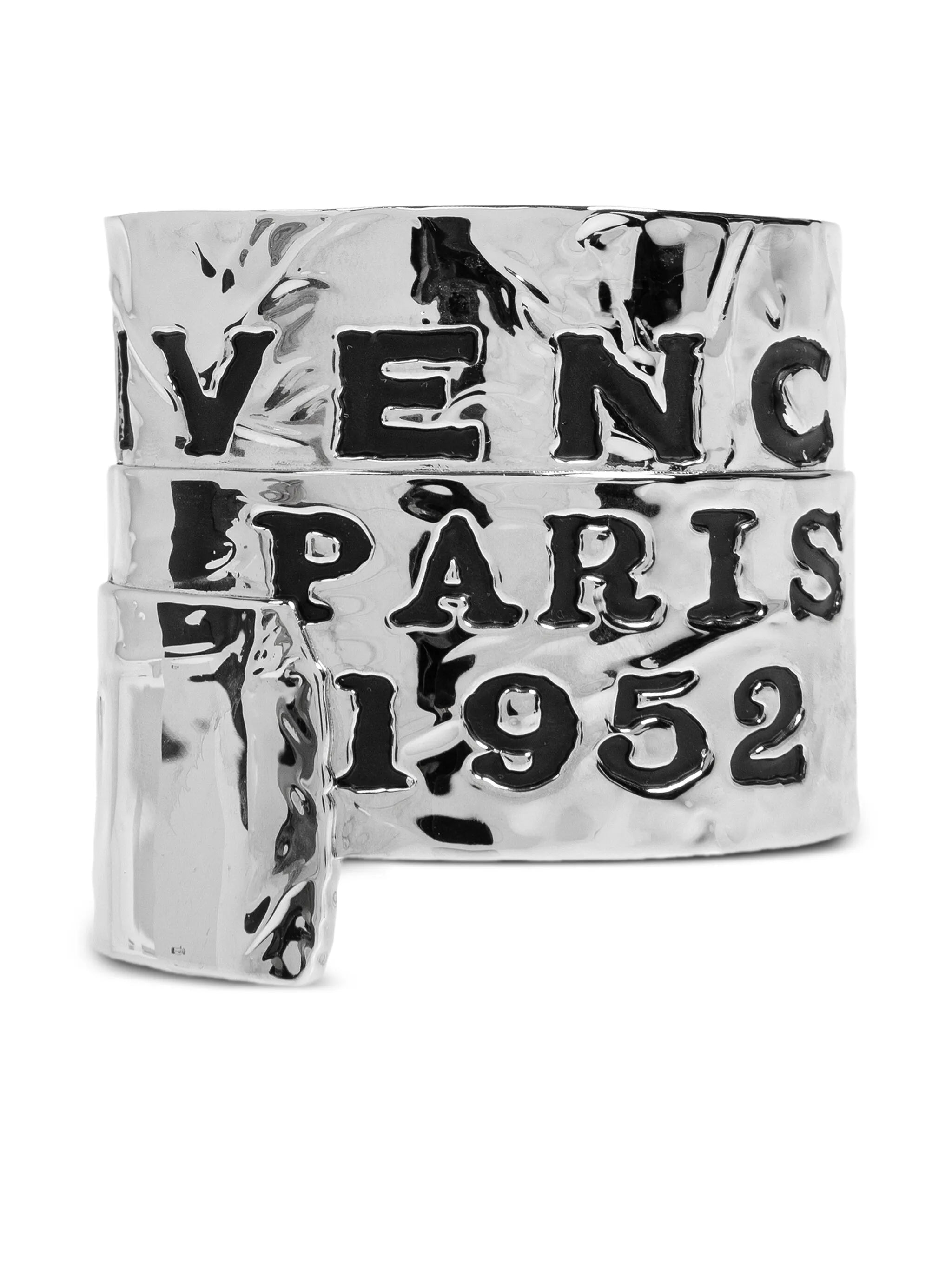 Tape engraved cuff bracelet