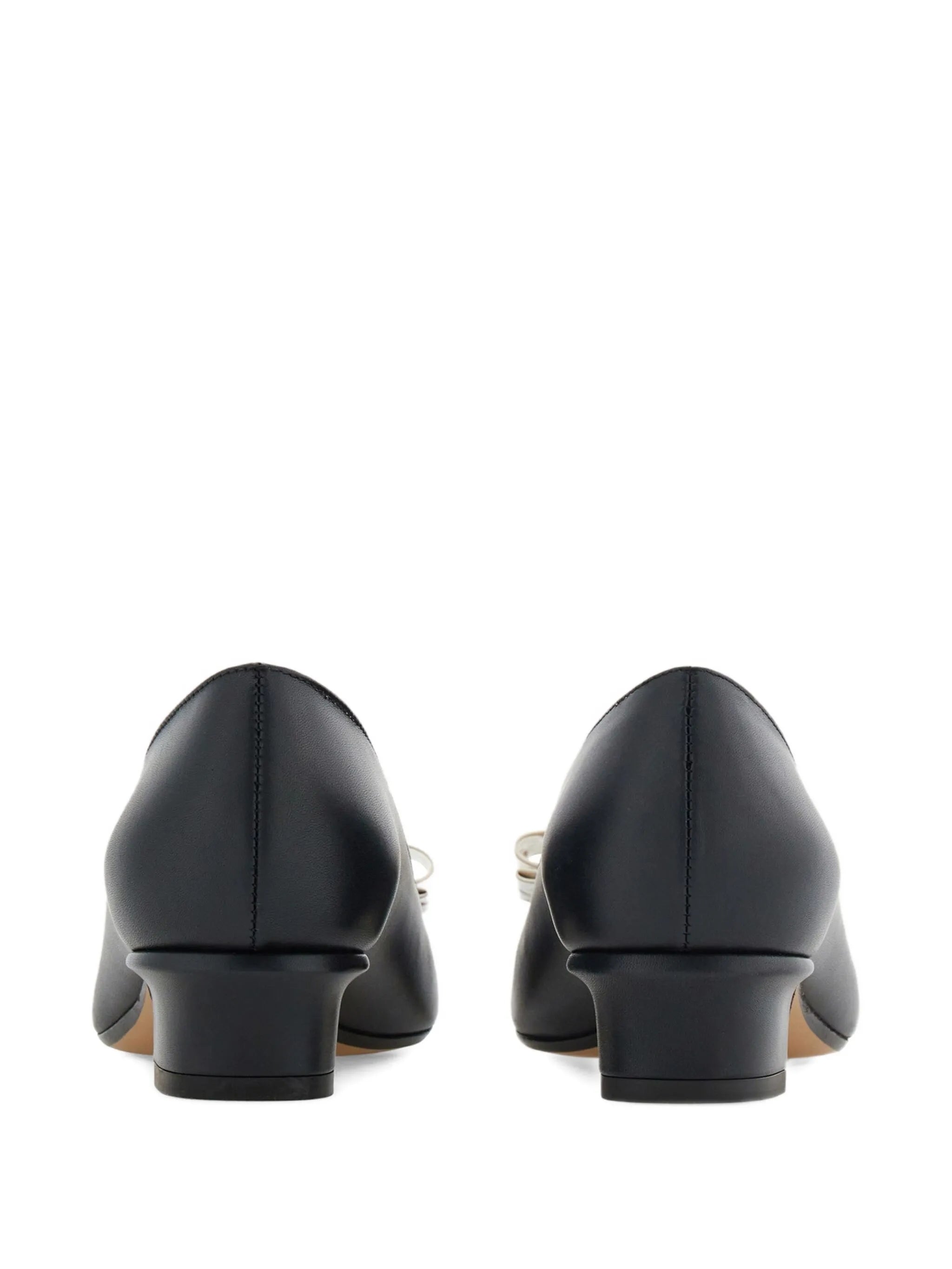 Vara bow-detail block-heel pumps