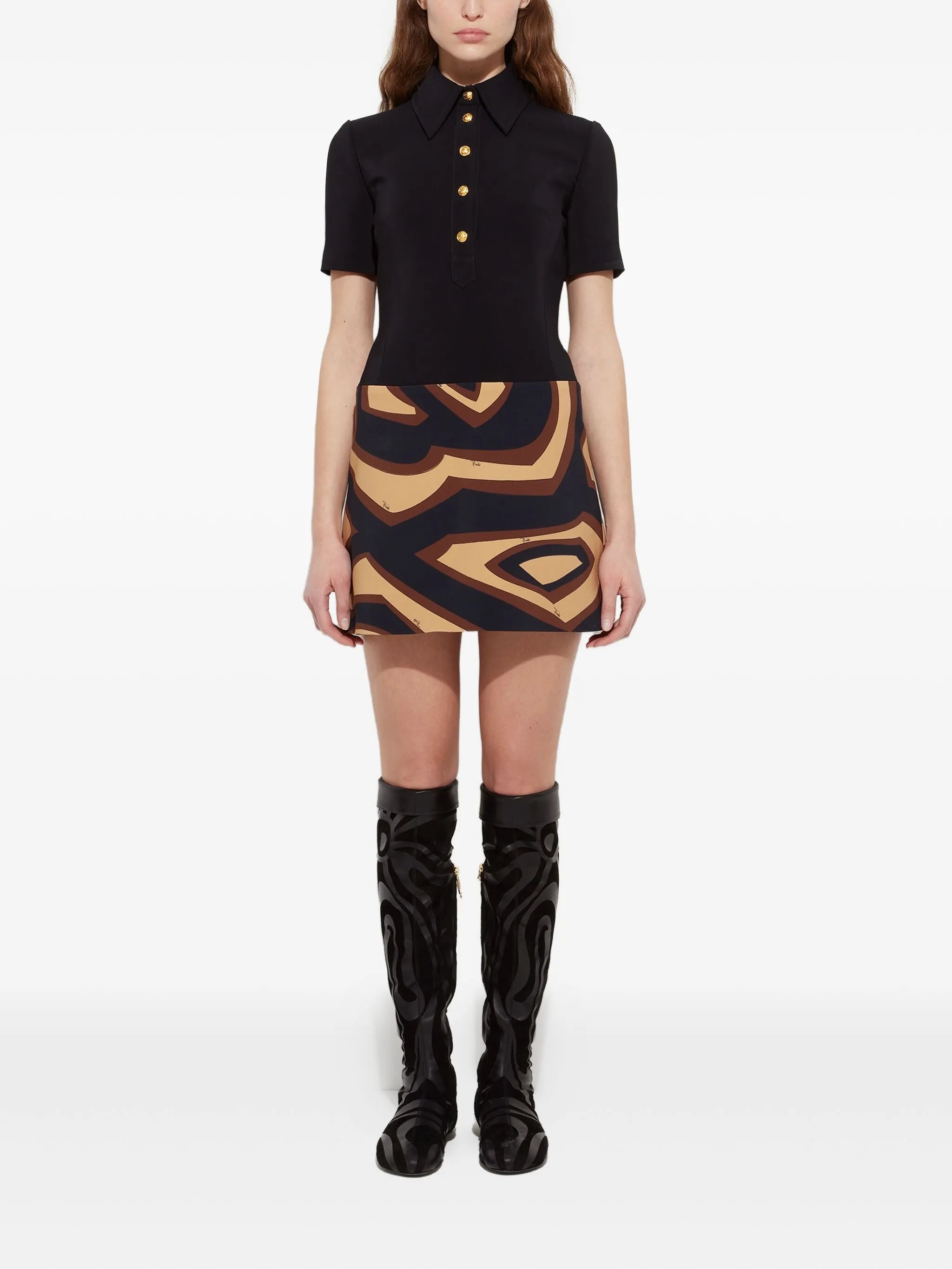 graphic-print mini dress