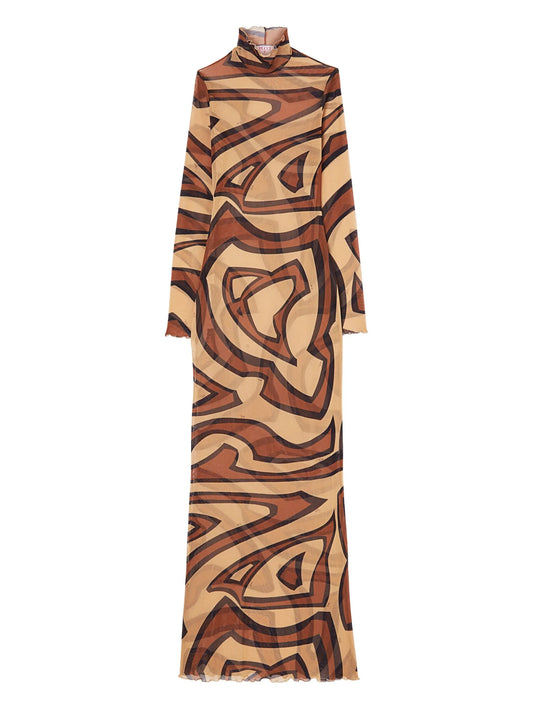 Labirinto-print tulle dress
