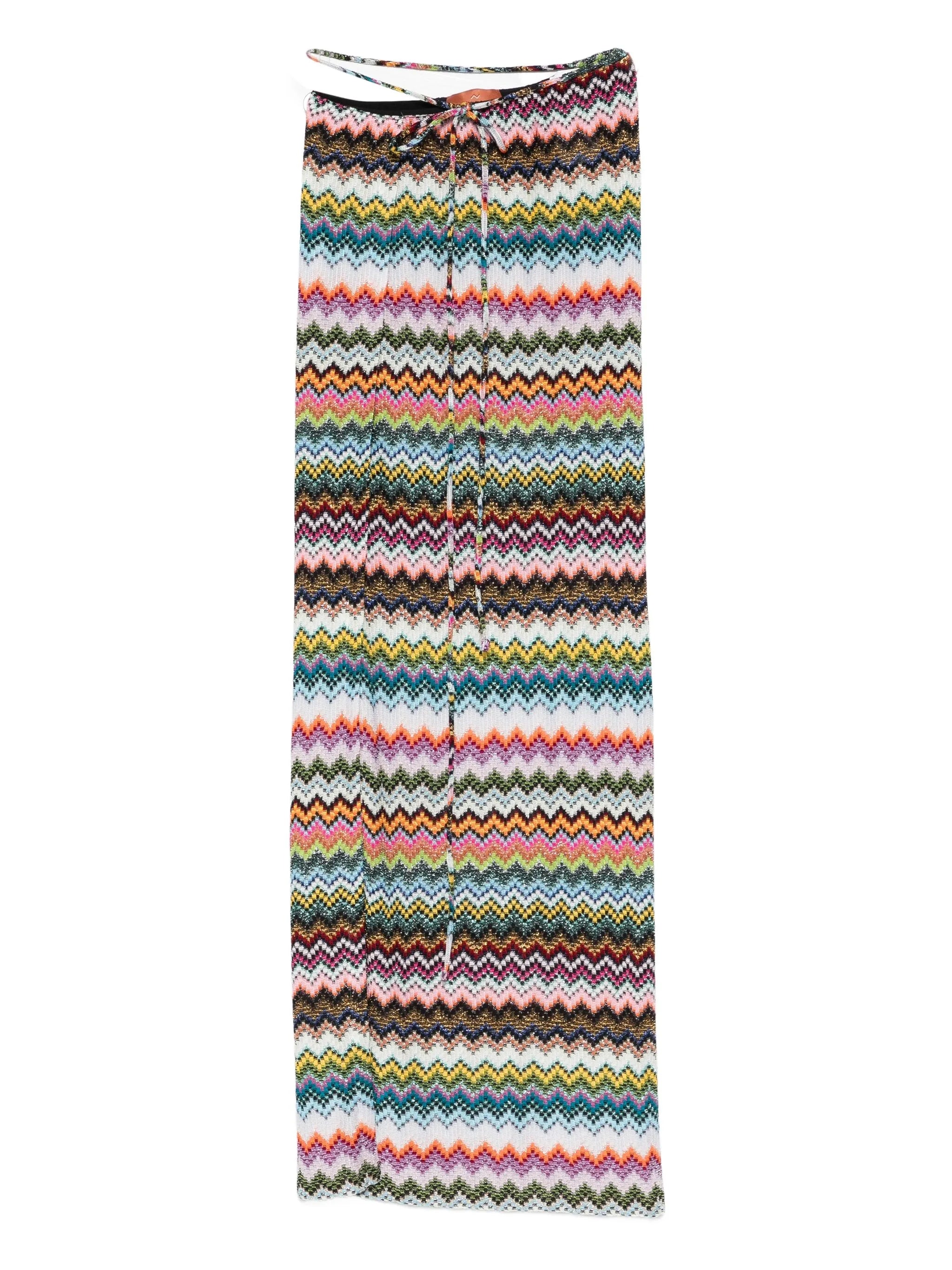 waist strap chevron skirt