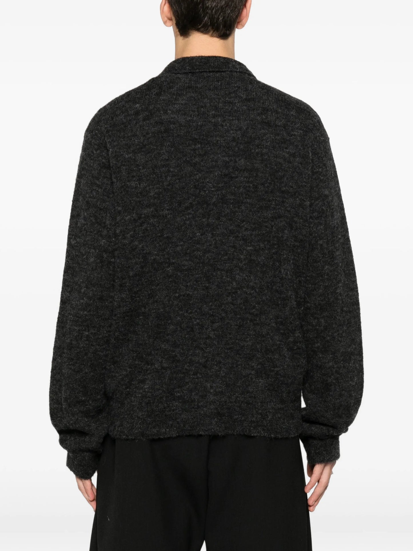 polo-collar cardigan