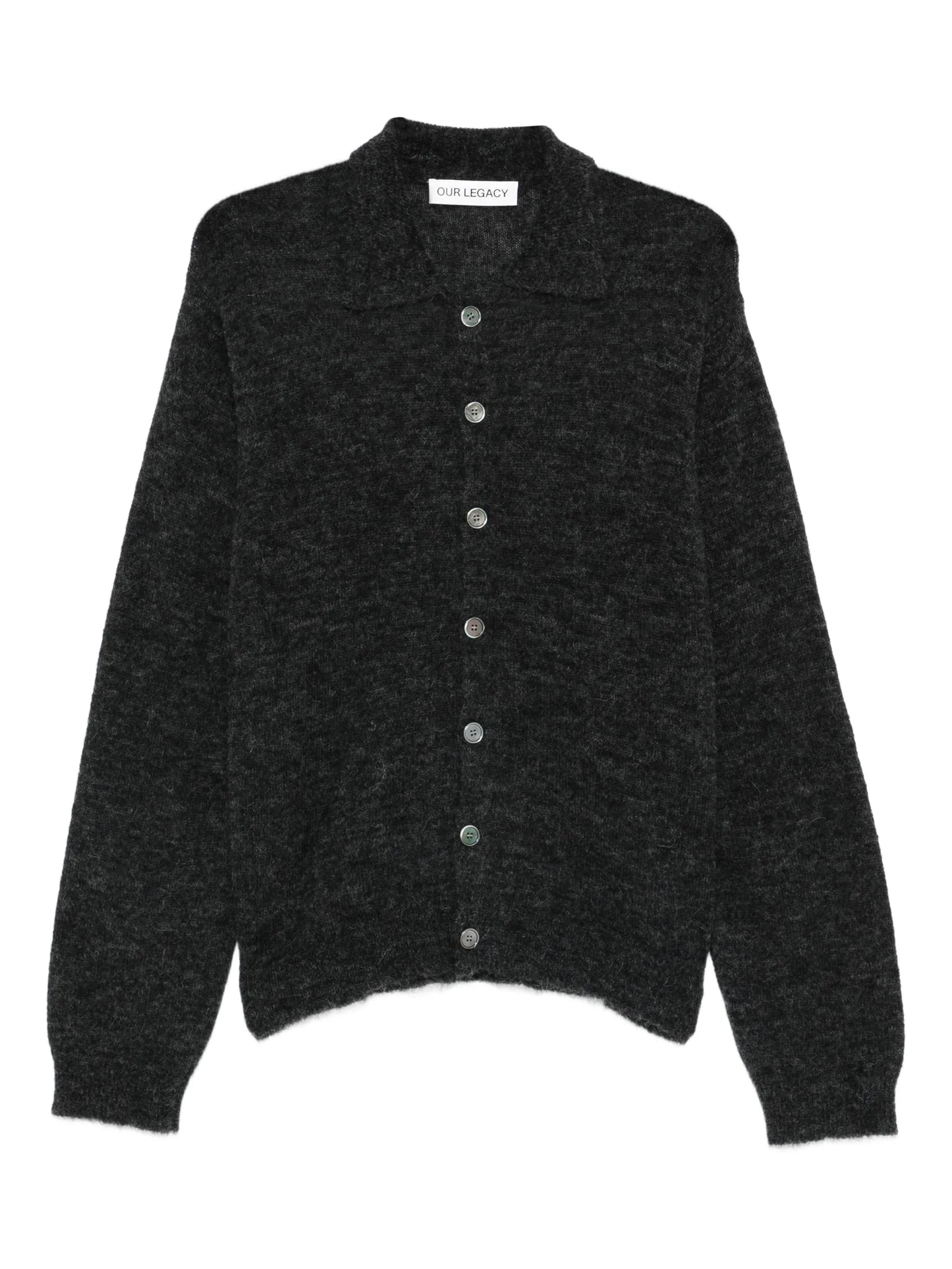 polo-collar cardigan