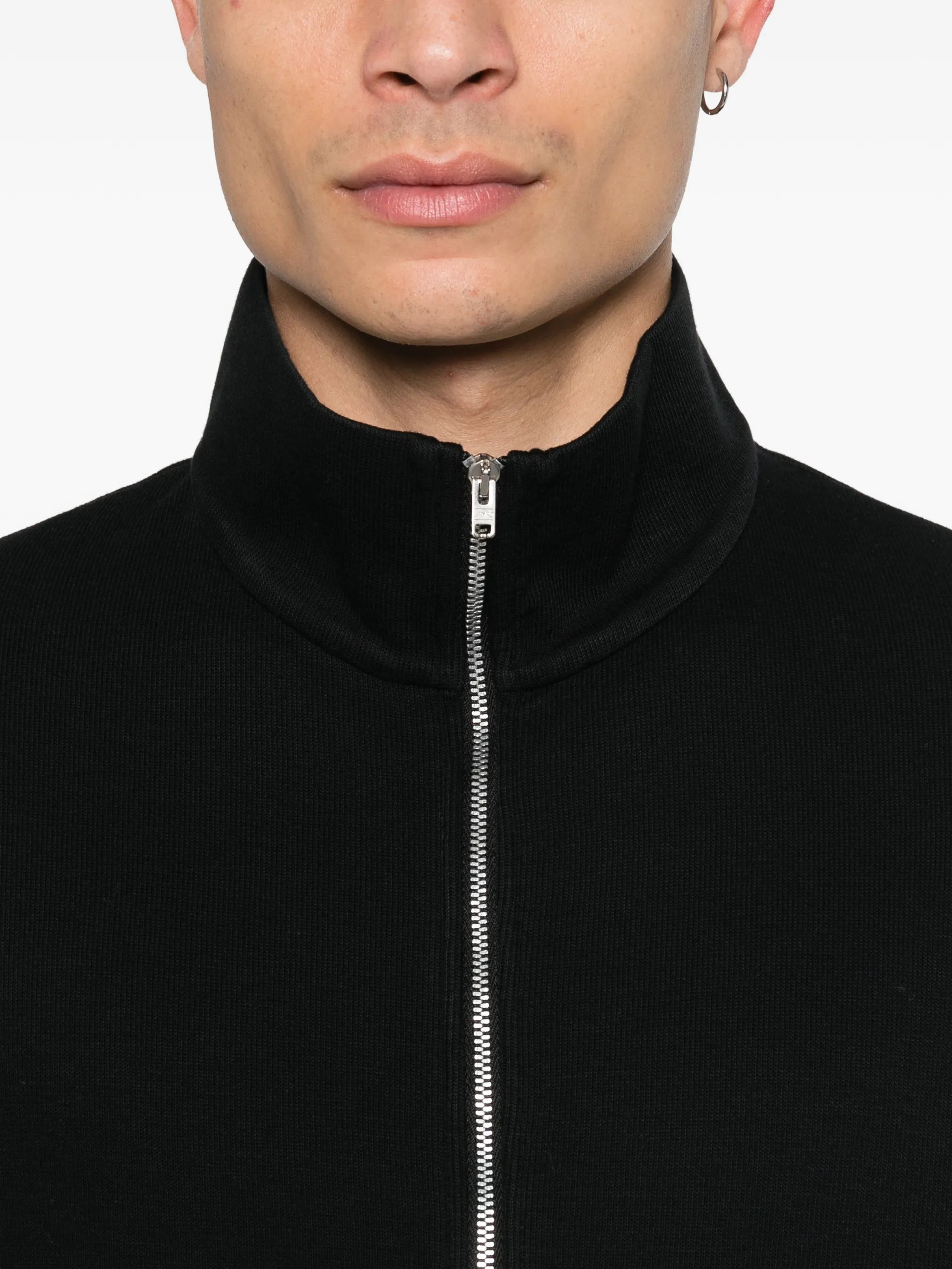 zip-up cardigan