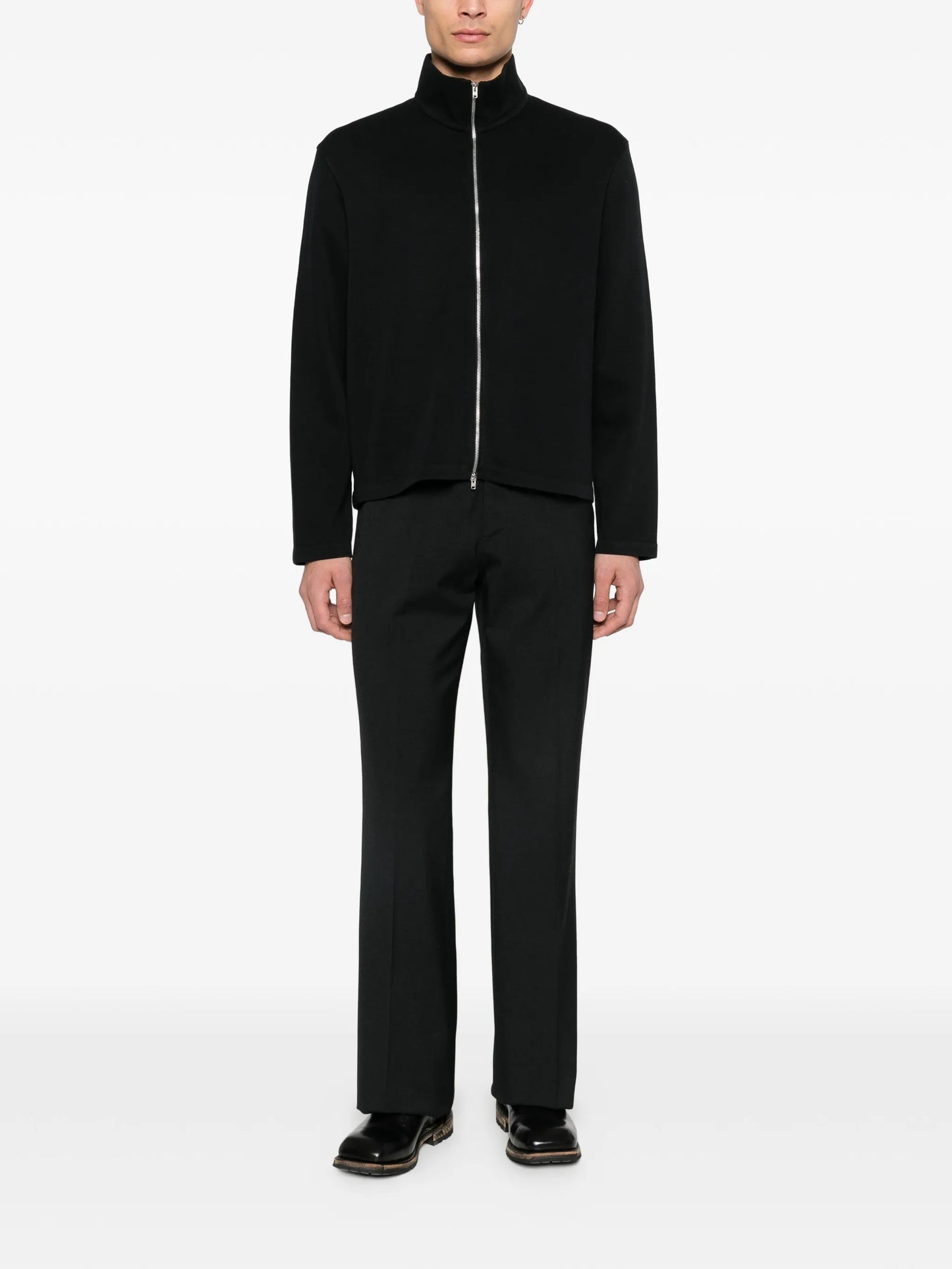 zip-up cardigan
