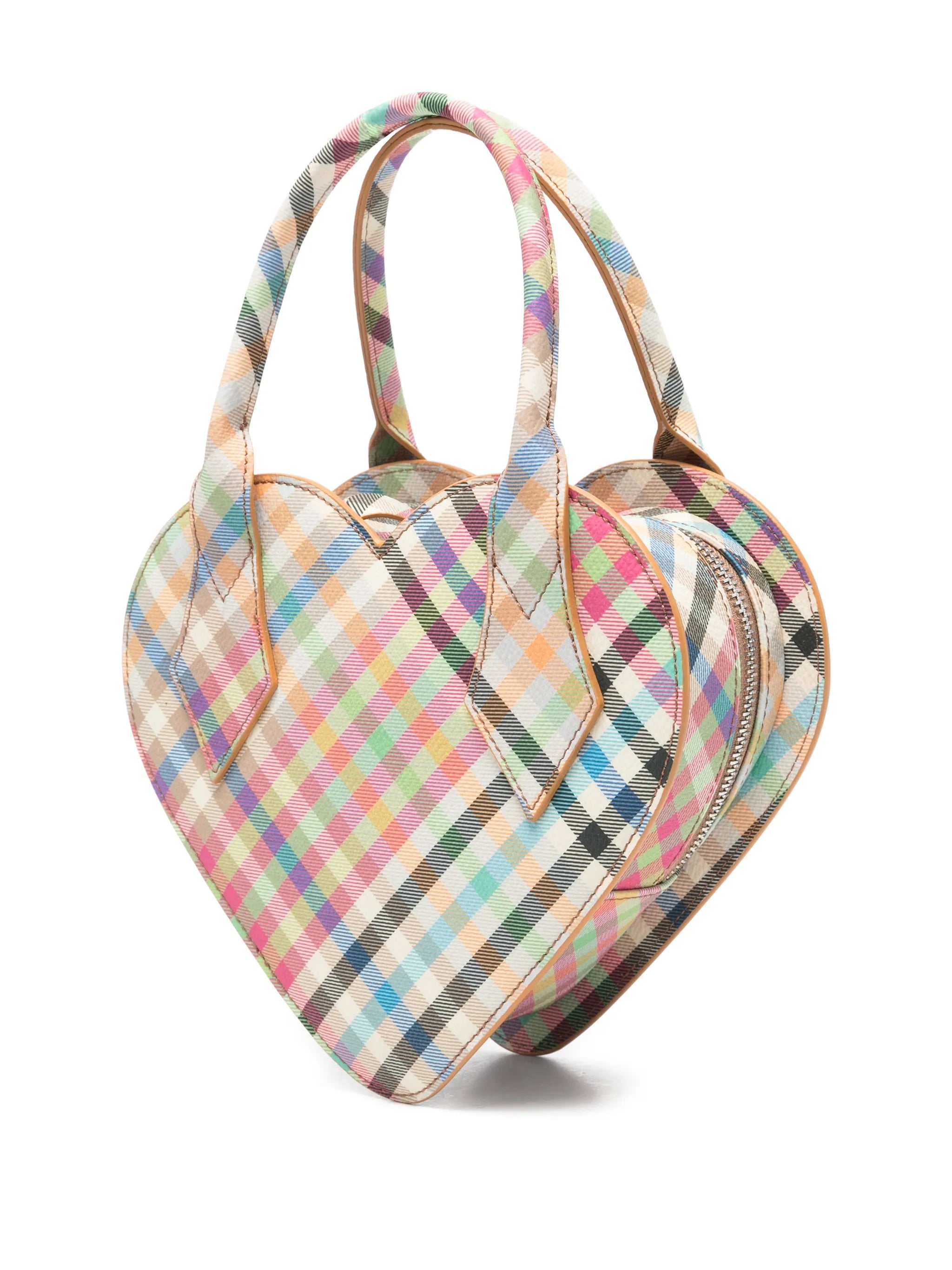 Josephine Heart plaid tote bag
