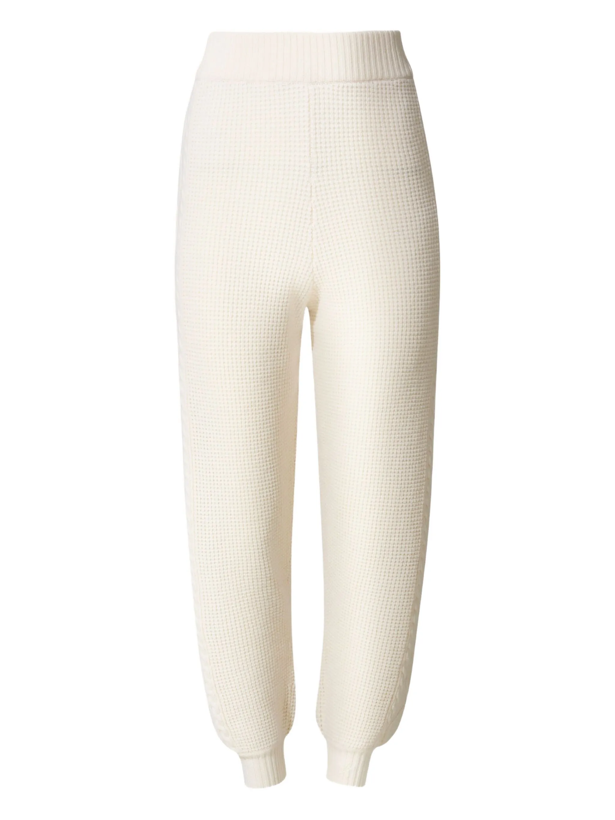 Crystal cable-knit trousers