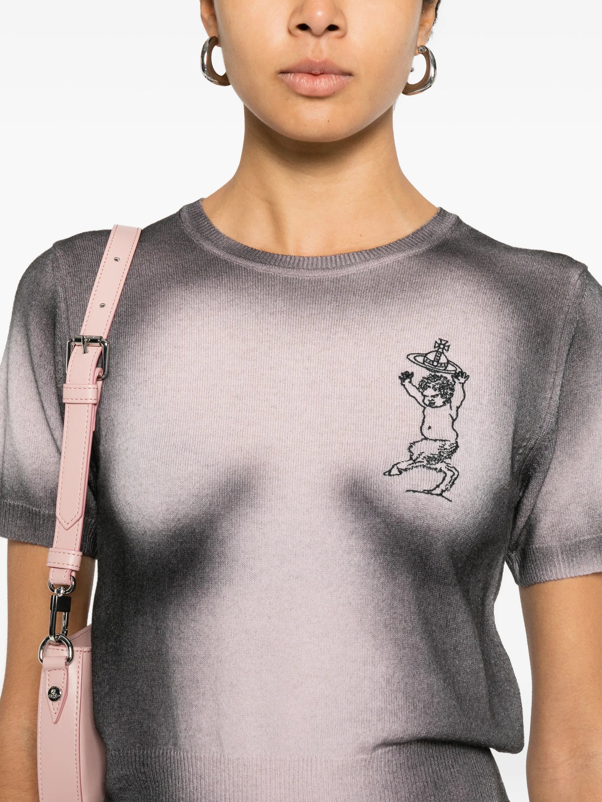 Elle print fitted top