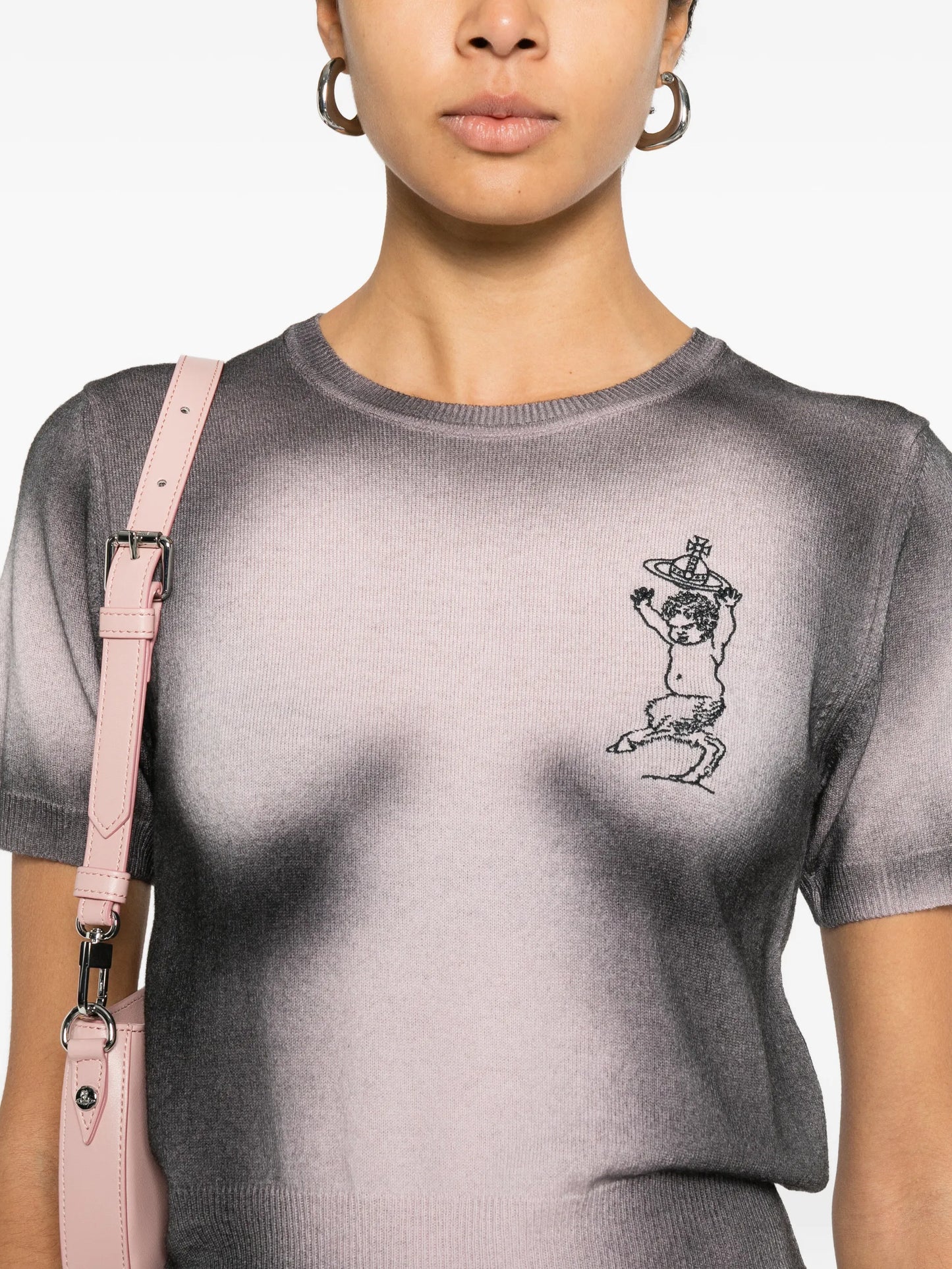 Elle print fitted top