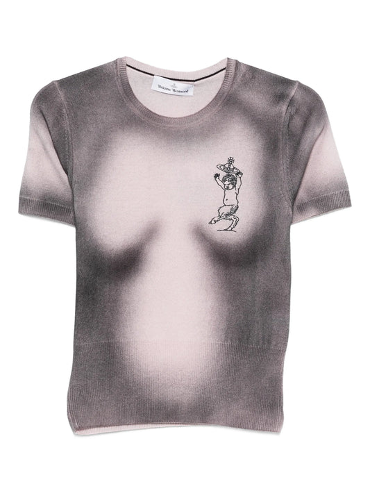 Elle print fitted top