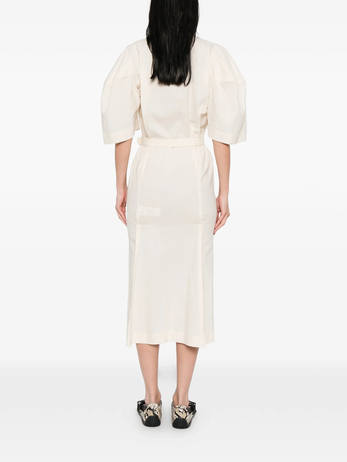 belted loop midi dress